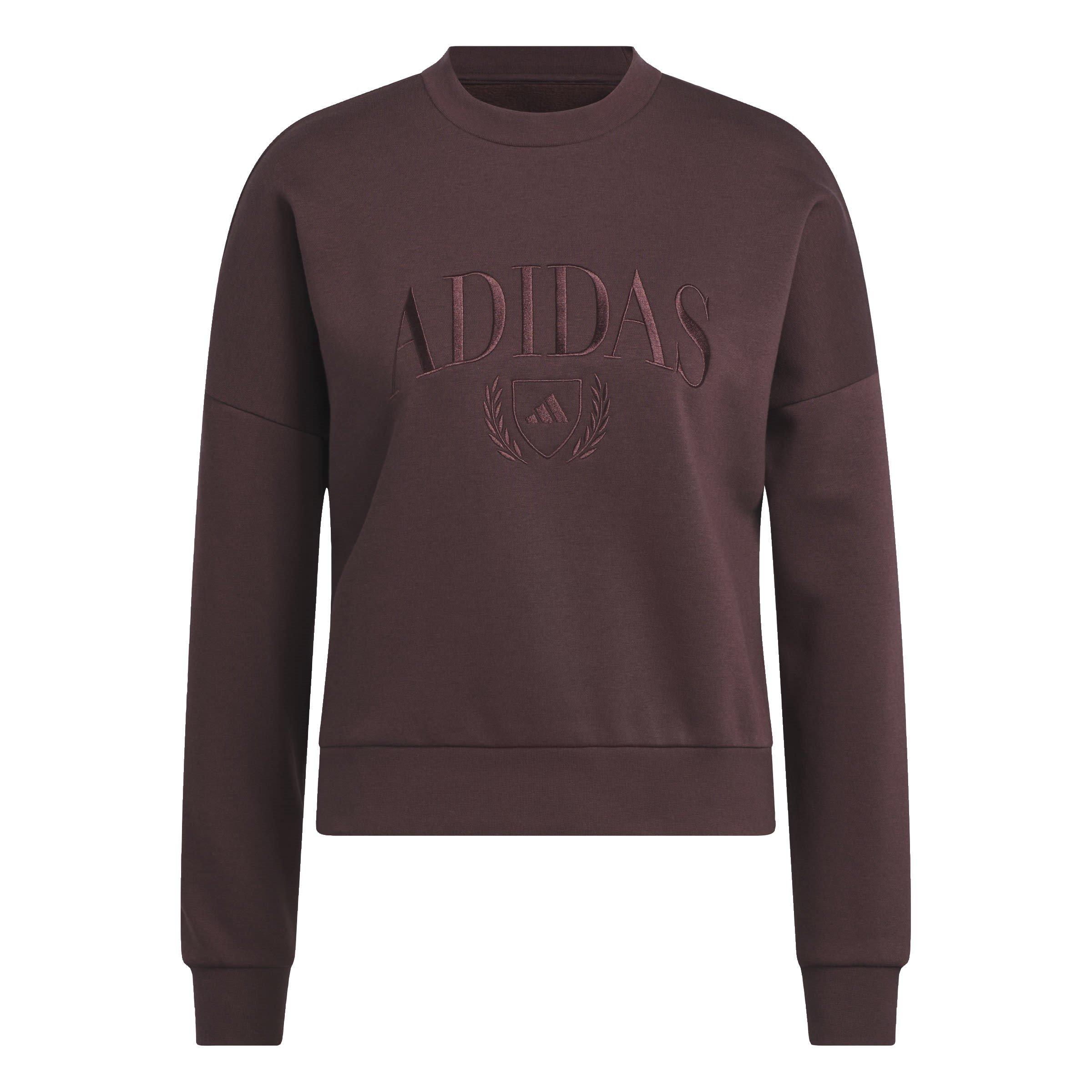 Brown - adidas - Cozy Holiday Graphic Sweatshirt Womens - 2