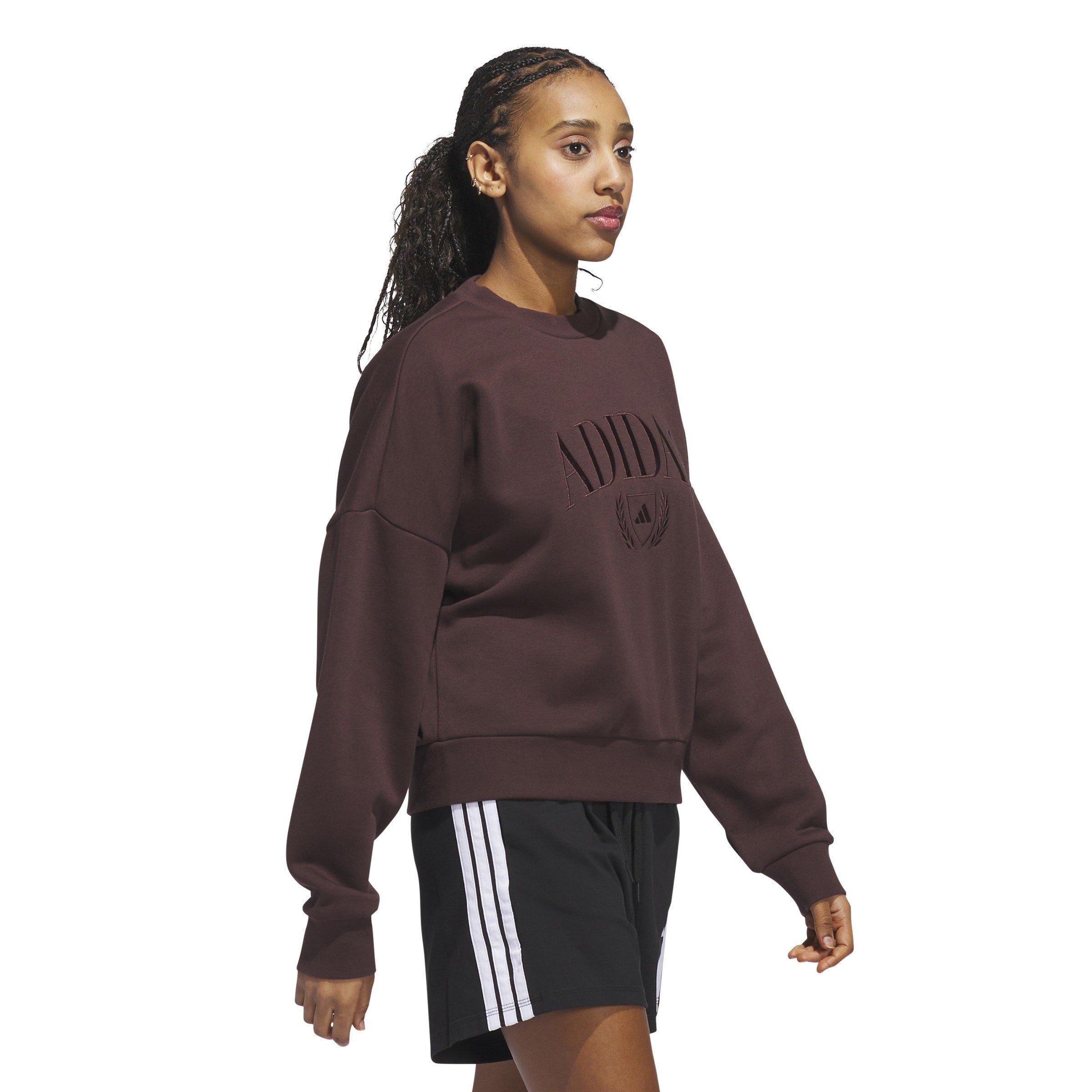 Brown - adidas - Cozy Holiday Graphic Sweatshirt Womens - 5