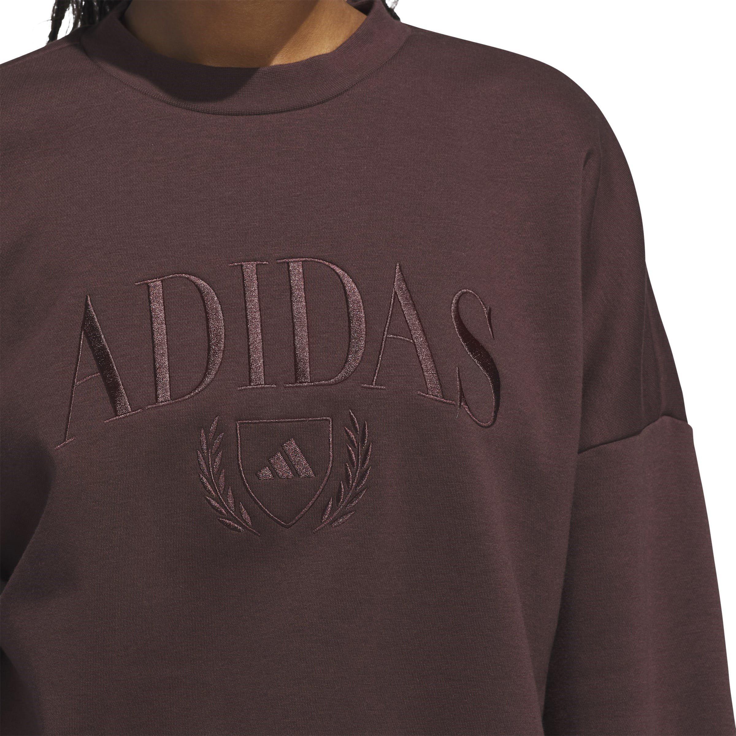 Brown - adidas - Cozy Holiday Graphic Sweatshirt Womens - 6