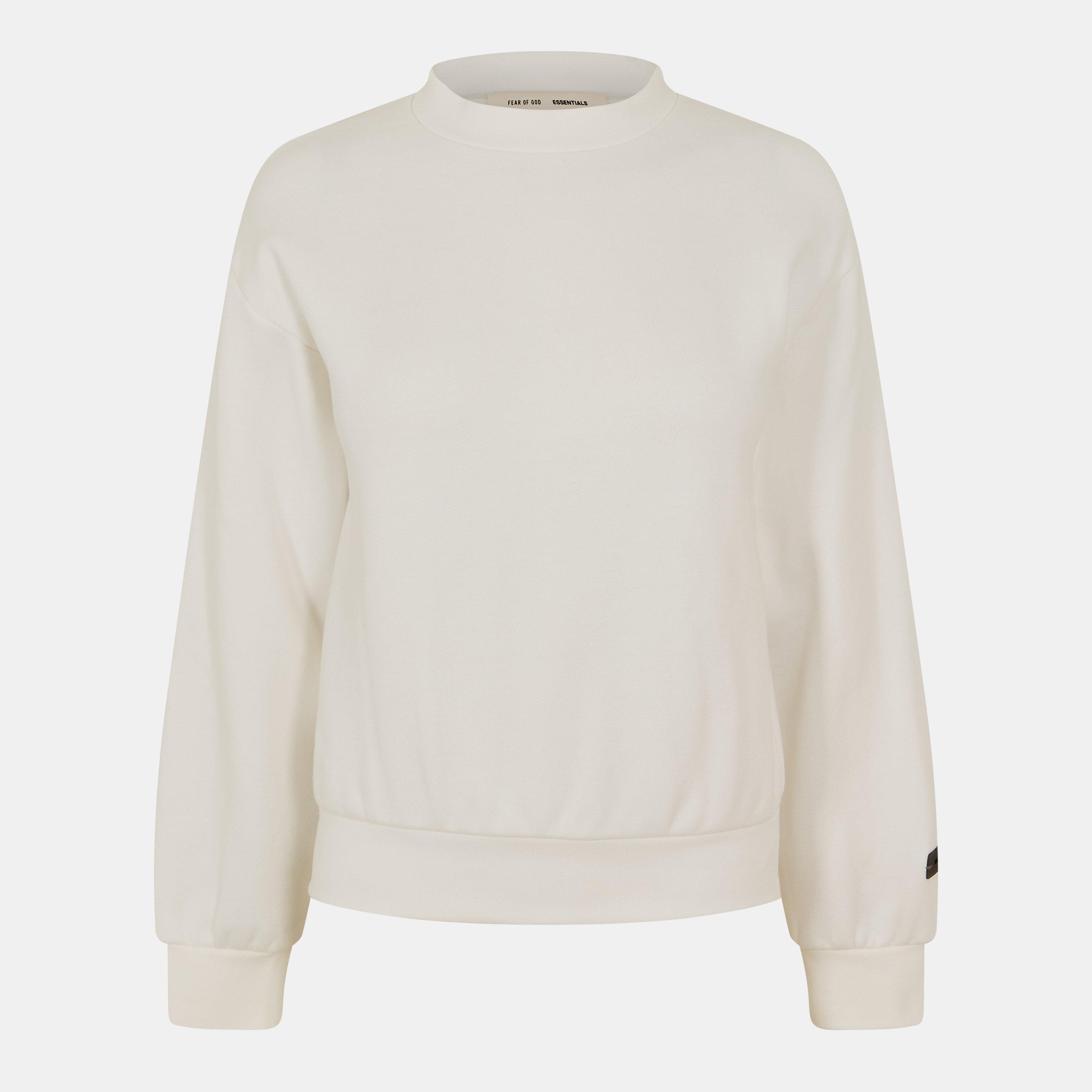 Fear Of God Essentials Women's Relaxed Fit Crew Sweatshirt - Cloud White - 8 (XS)