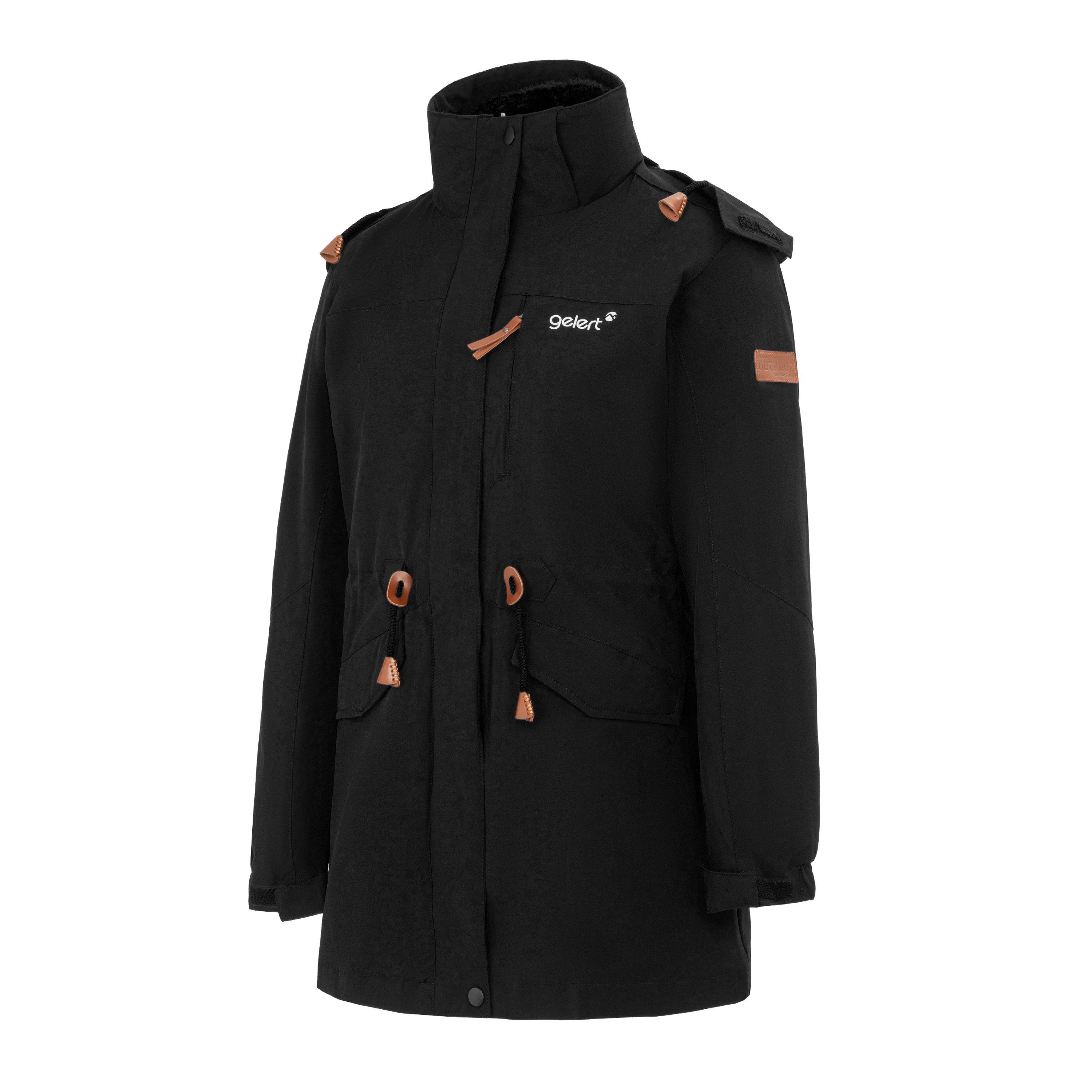 Black - Gelert - Women's Wind Resistant Fleece Lined Full Zip Long Sleeve Hoodie - 3