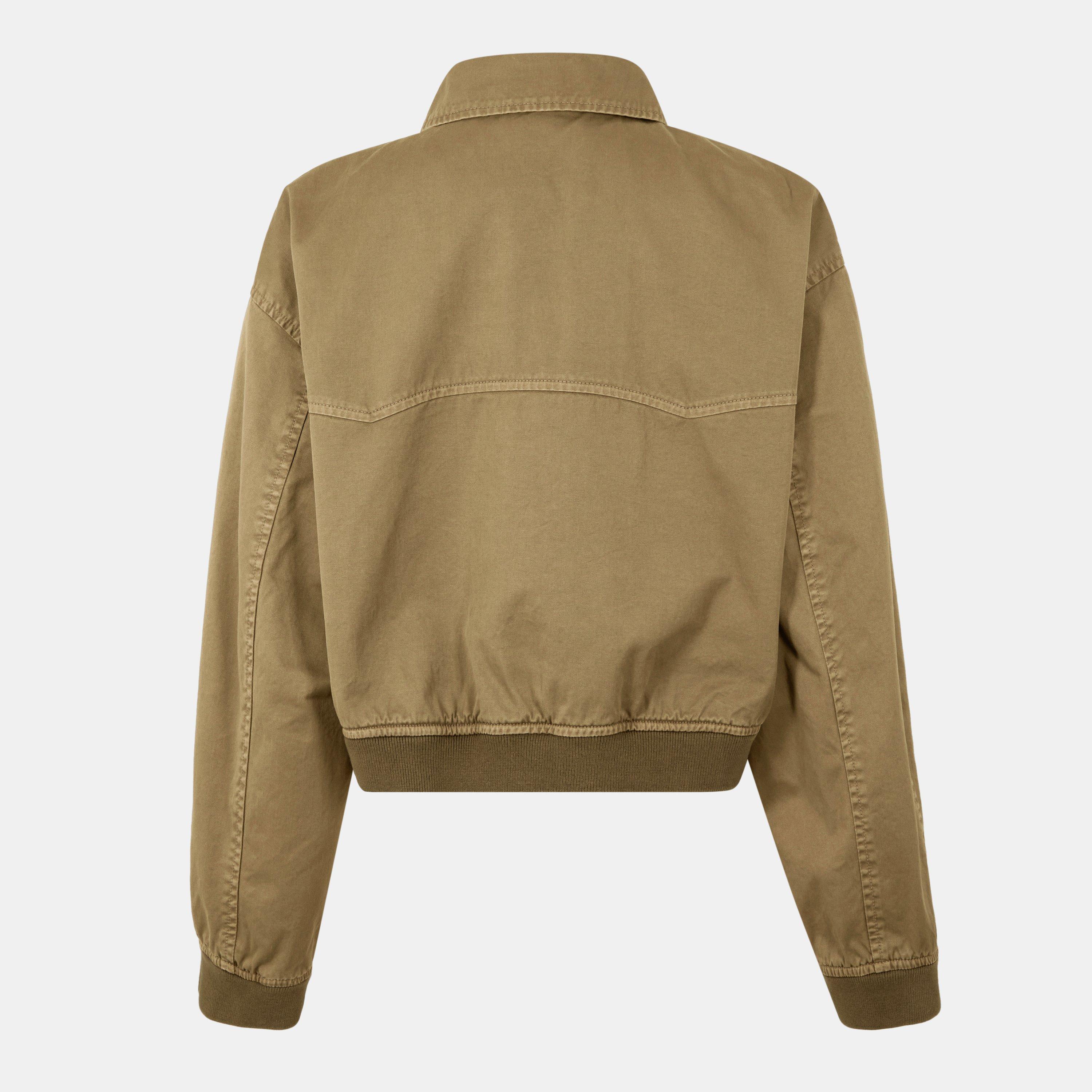 Oliva - Miu Miu - Women's Logo Cropped Cotton Long Sleeve Bomber Jacket - 2