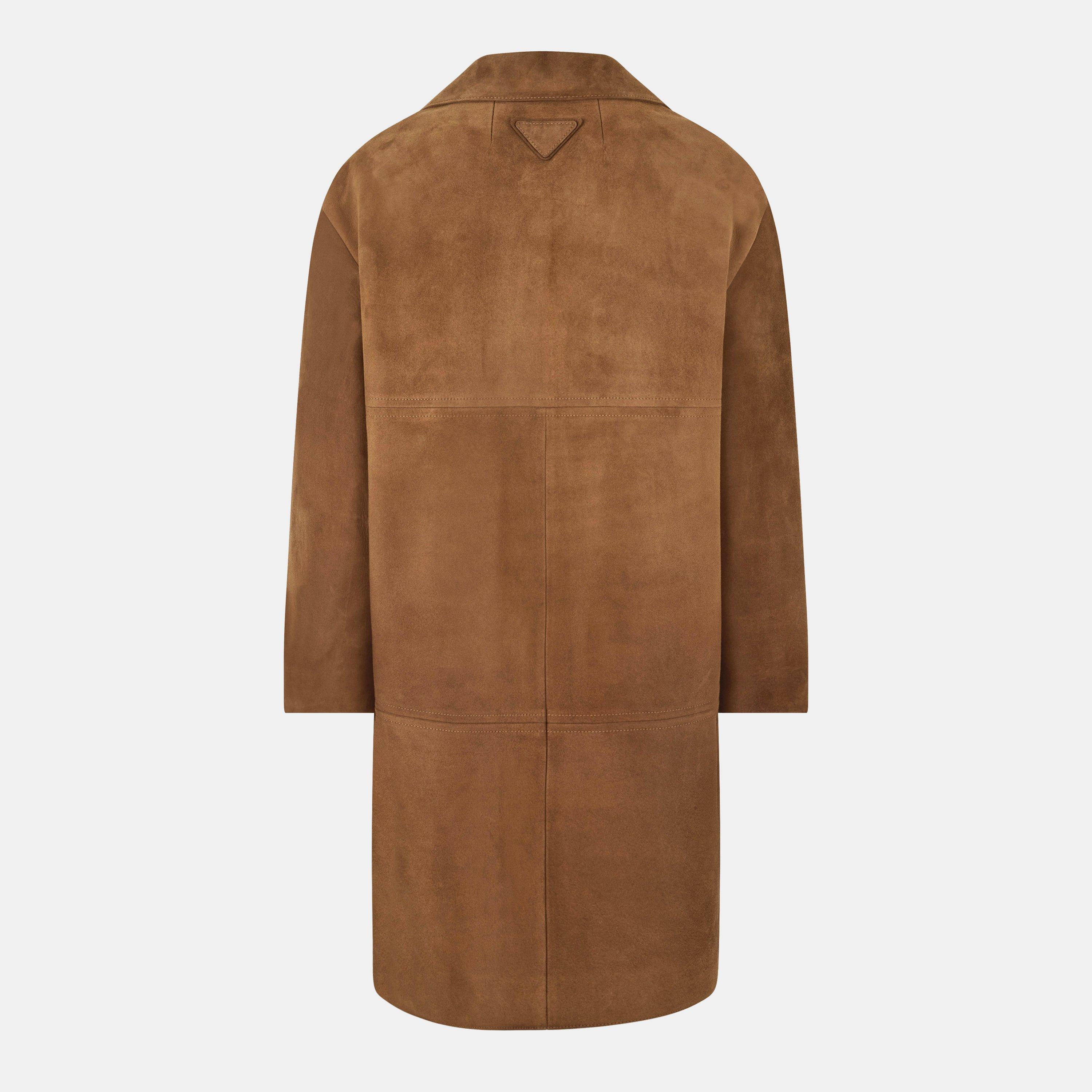 TABACCO - Prada - Women's Suede Tailored Fit Shearling Jacket - 2