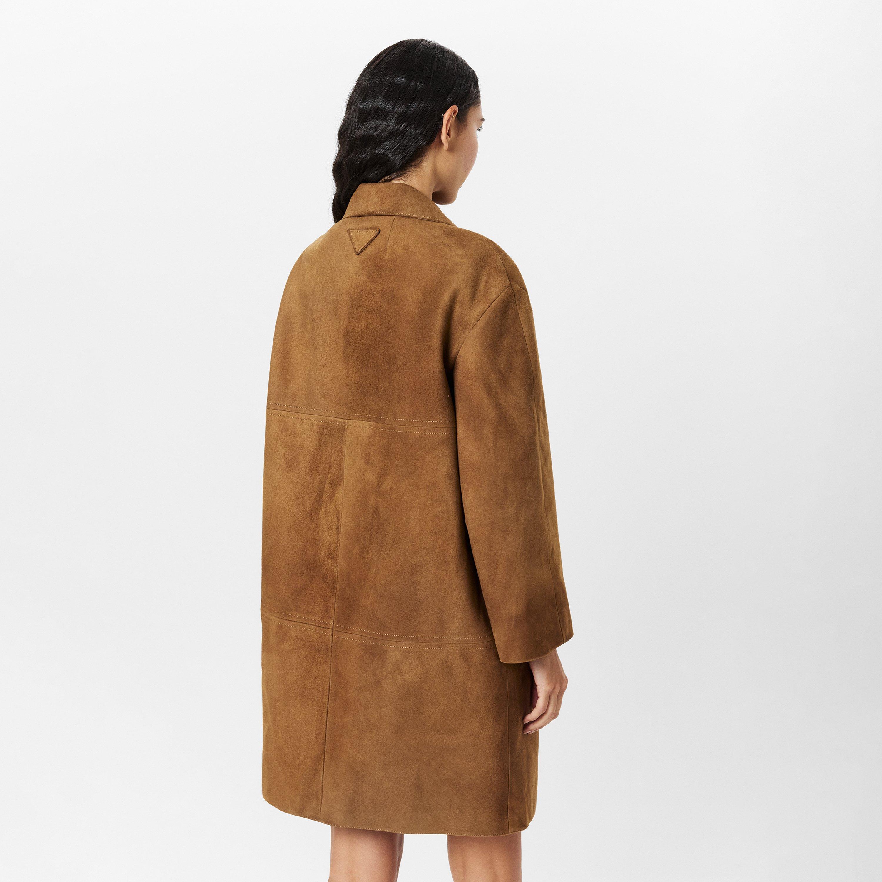 TABACCO - Prada - Women's Suede Tailored Fit Shearling Jacket - 4