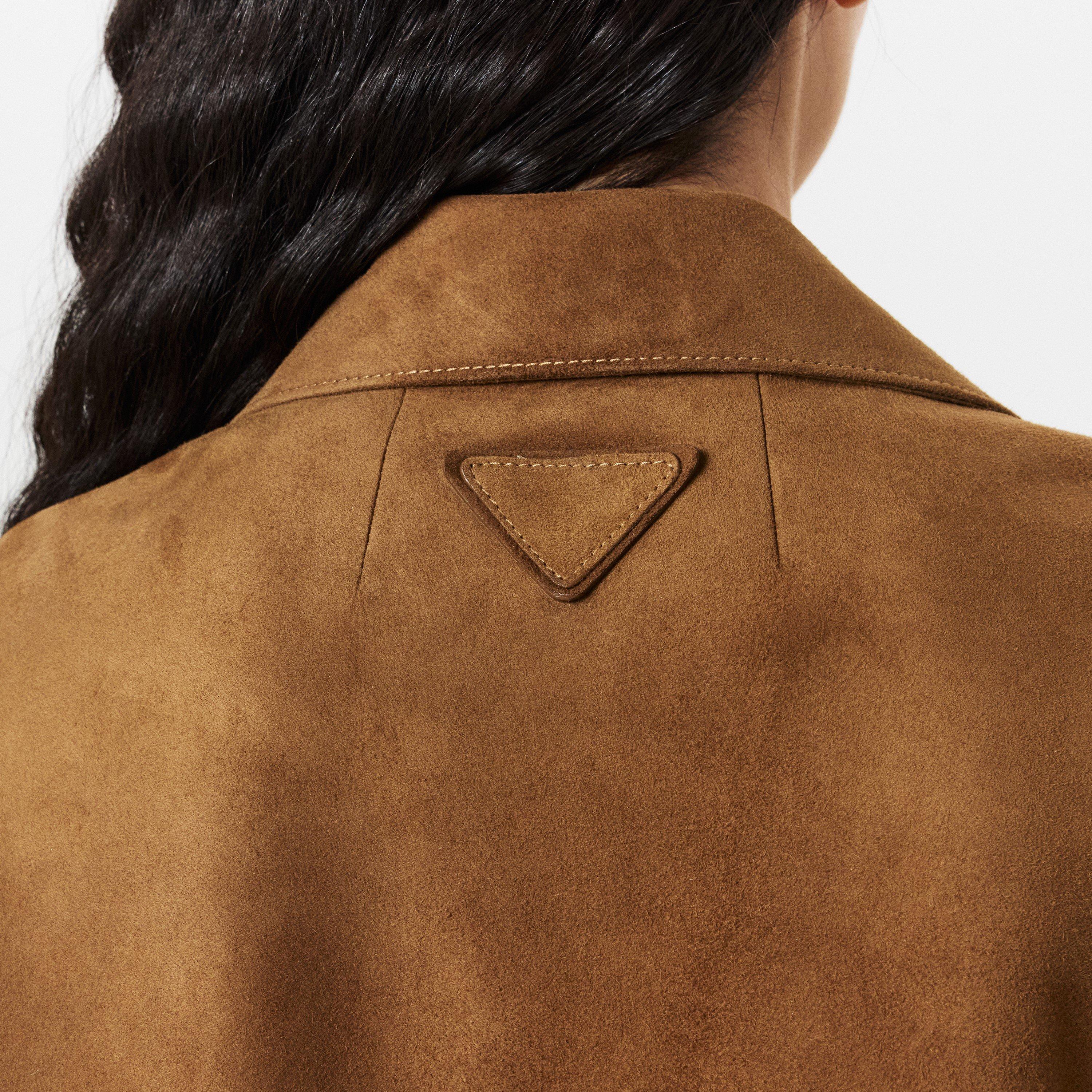 TABACCO - Prada - Women's Suede Tailored Fit Shearling Jacket - 5