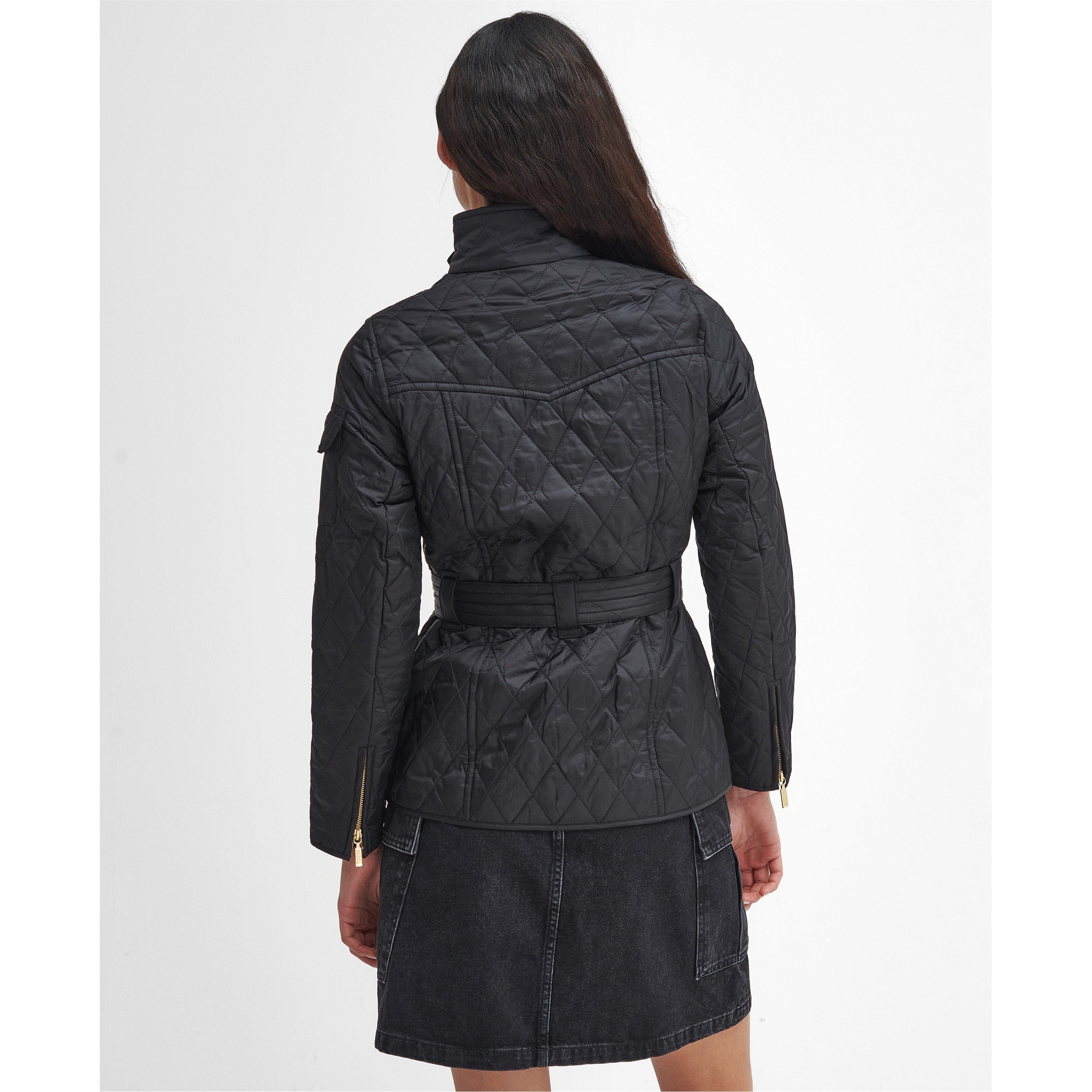 Black - Barbour International - Women's Diamond Quilted Wind Resistant Long Sleeve Slim Fit Quilted Jacket - 2