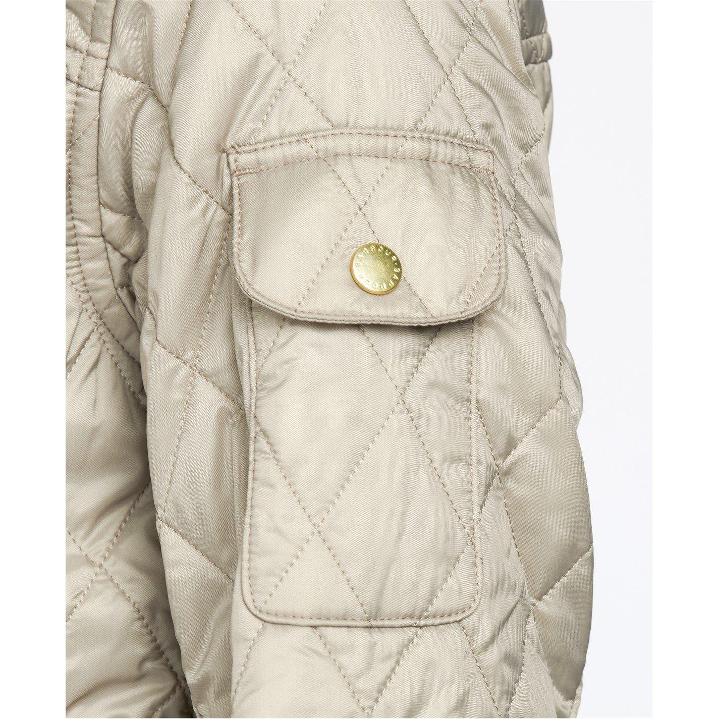 Taupe Pearl - Barbour International - Womens Diamond Quilted Wind Resistant Long Sleeve Slim Fit Quilted Jacket - 2