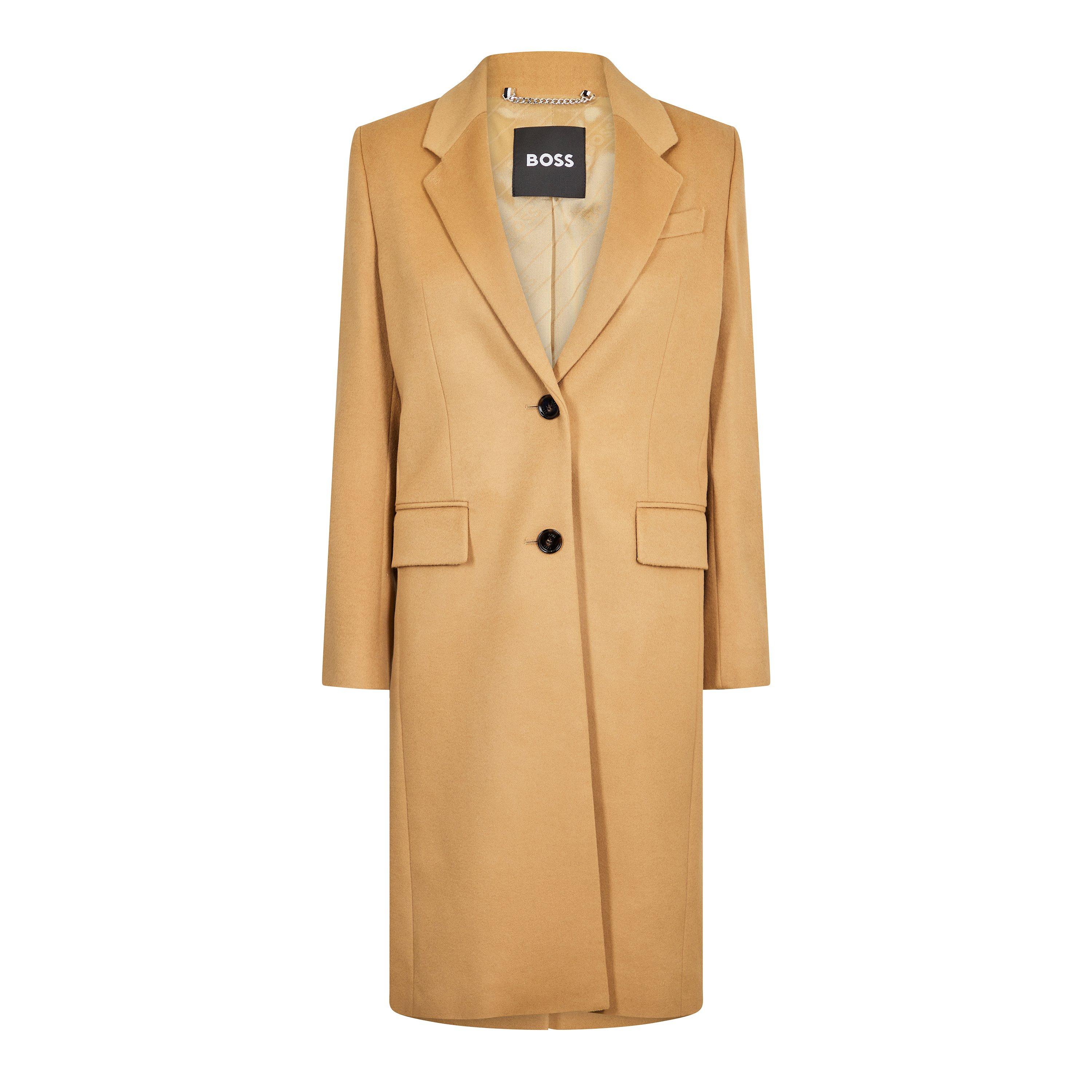 Boss Women's Catara 10244030 01 Overcoat - Medium Beige - 10 (M)