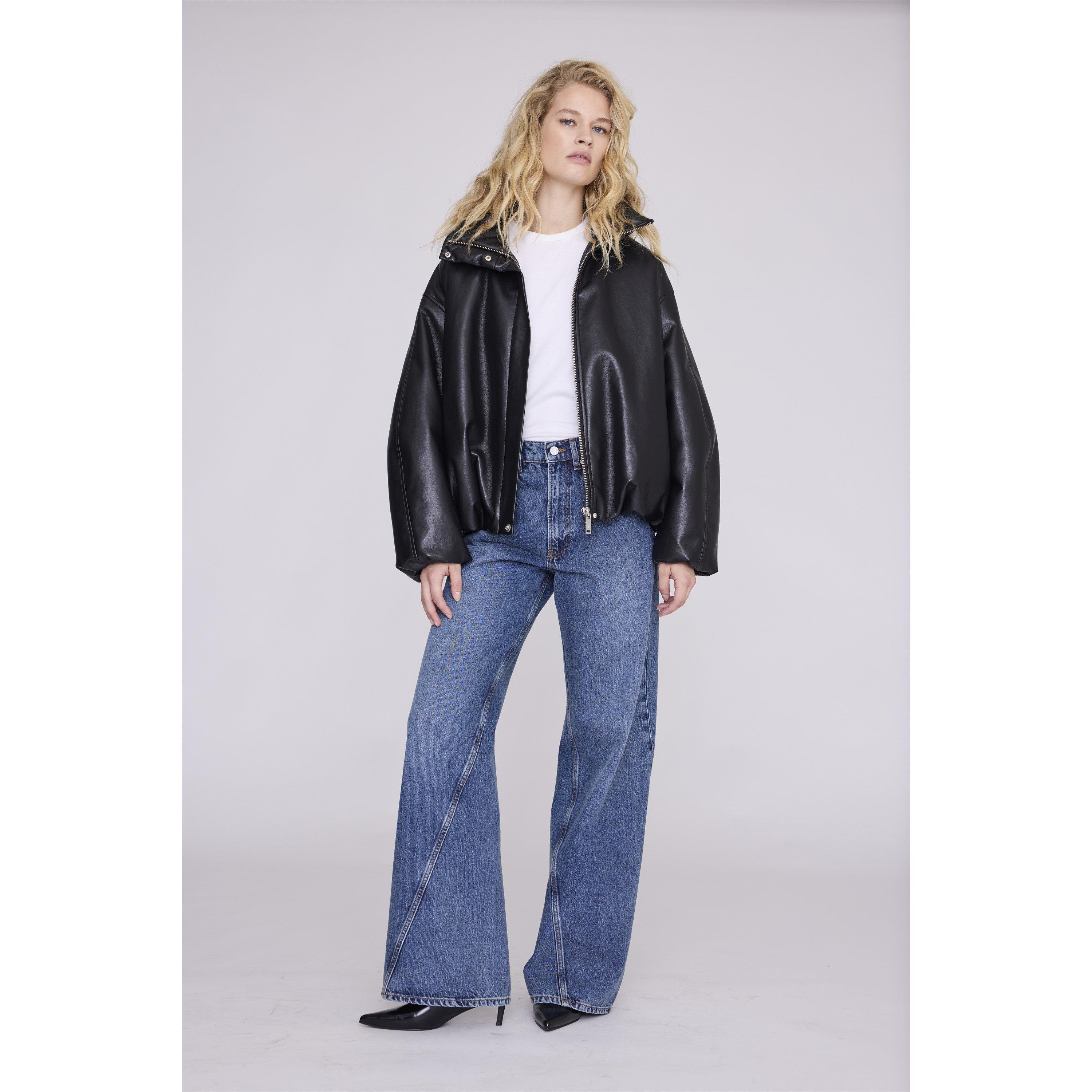 BLACK - Anine Bing - Women's Cyrus Oversized-Fit Bomber Jacket - 2