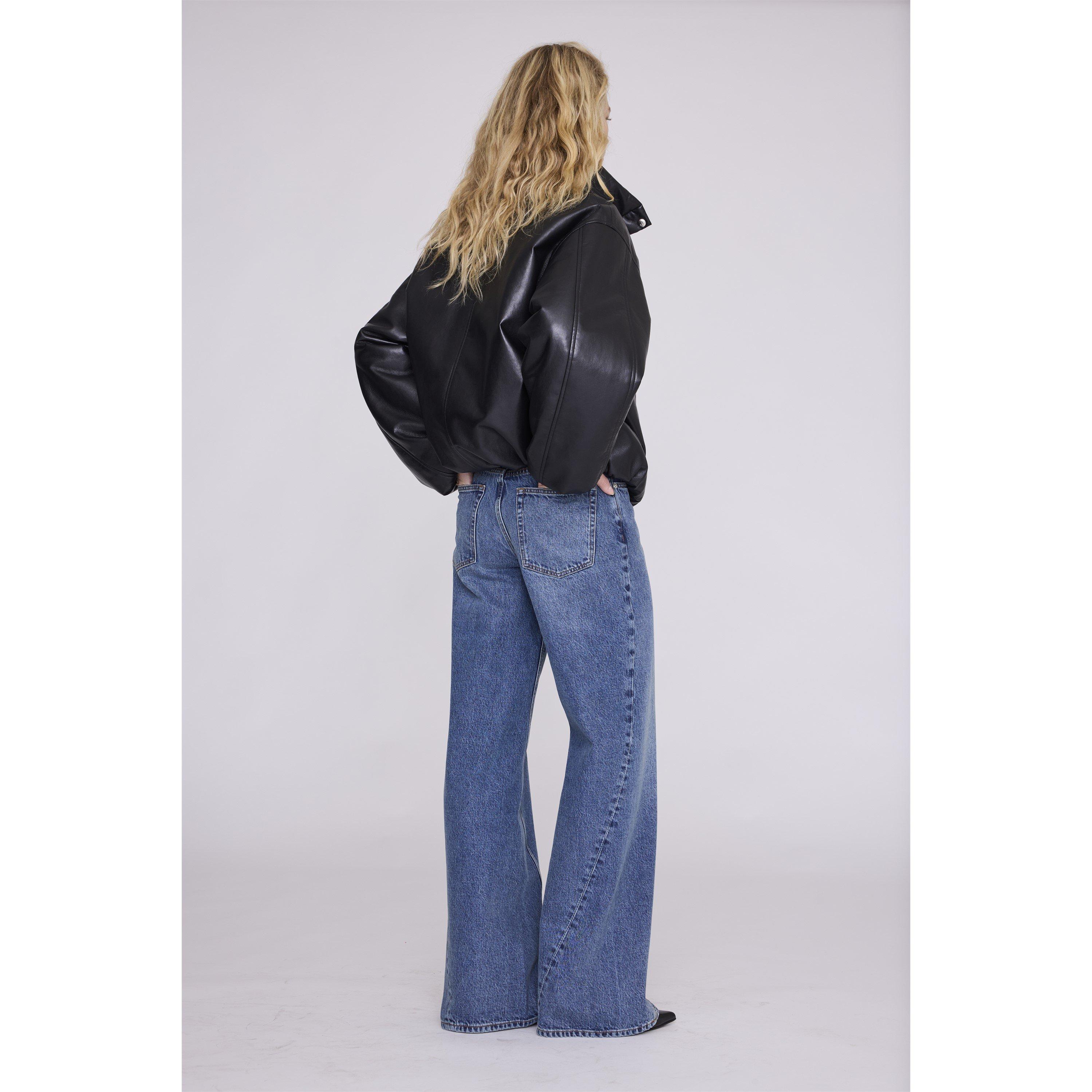 BLACK - Anine Bing - Women's Cyrus Oversized-Fit Bomber Jacket - 3
