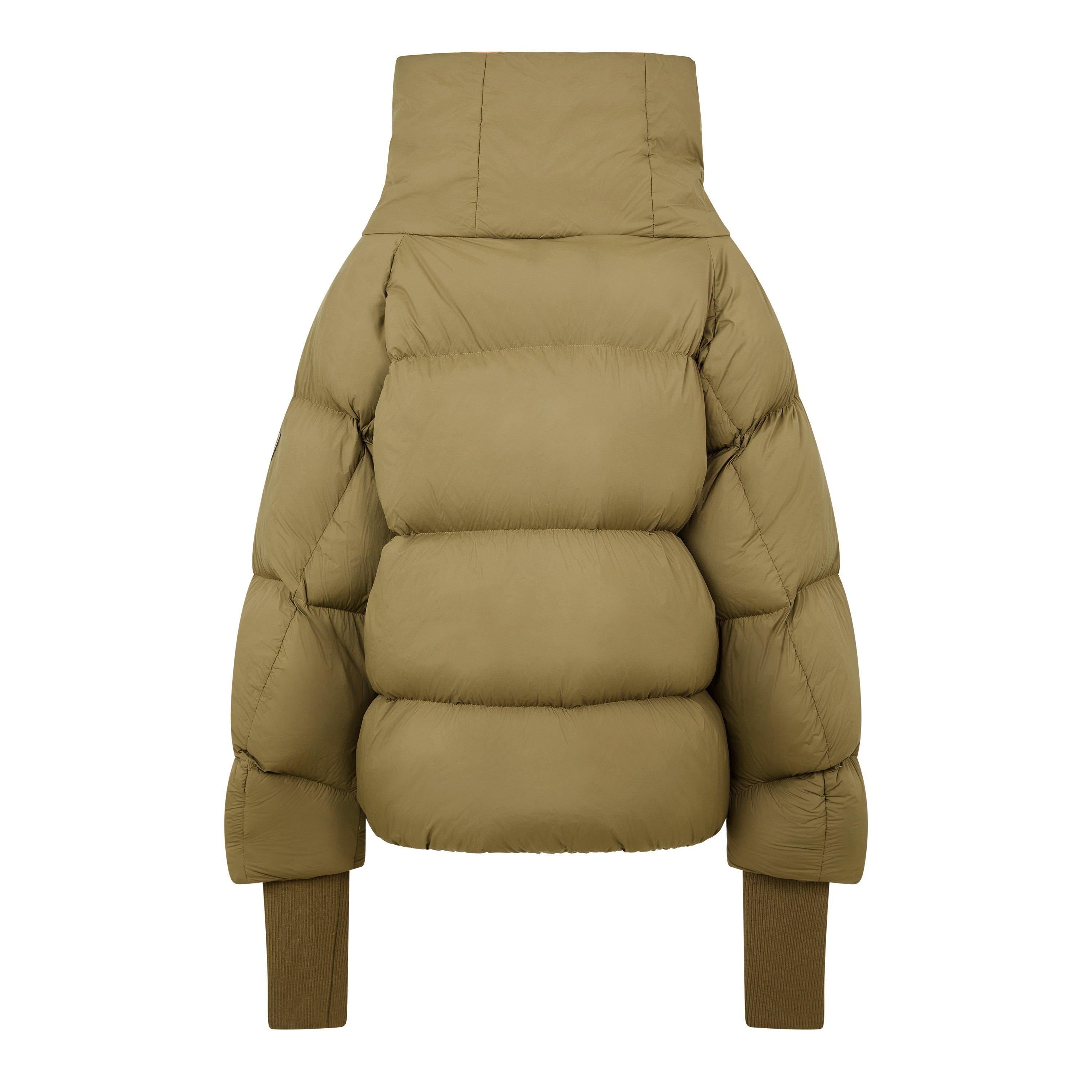 Military Olive - Ganni - Women's Duck Down Full-Zip Short Puffer Jacket - 2