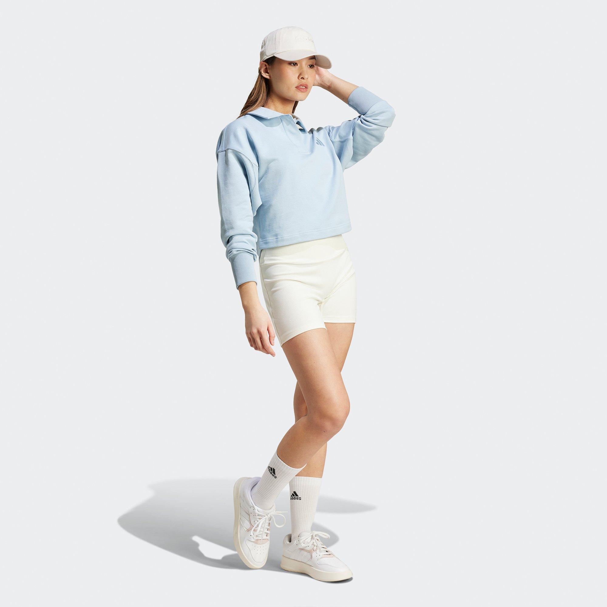 Wonder Blue - adidas - adidas ALL SZN Womens French Terry Polo Cropped Sweatshirt - 7