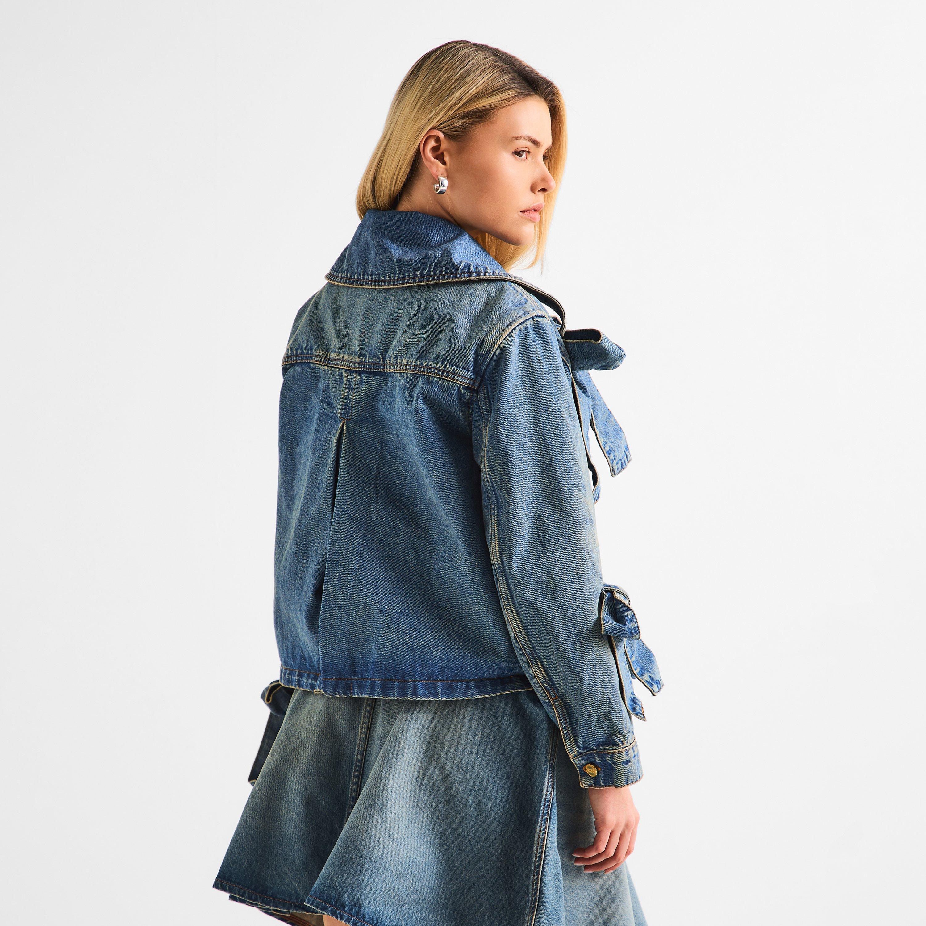 Mid Blue - Ganni - Women's Denim Jacket - 4