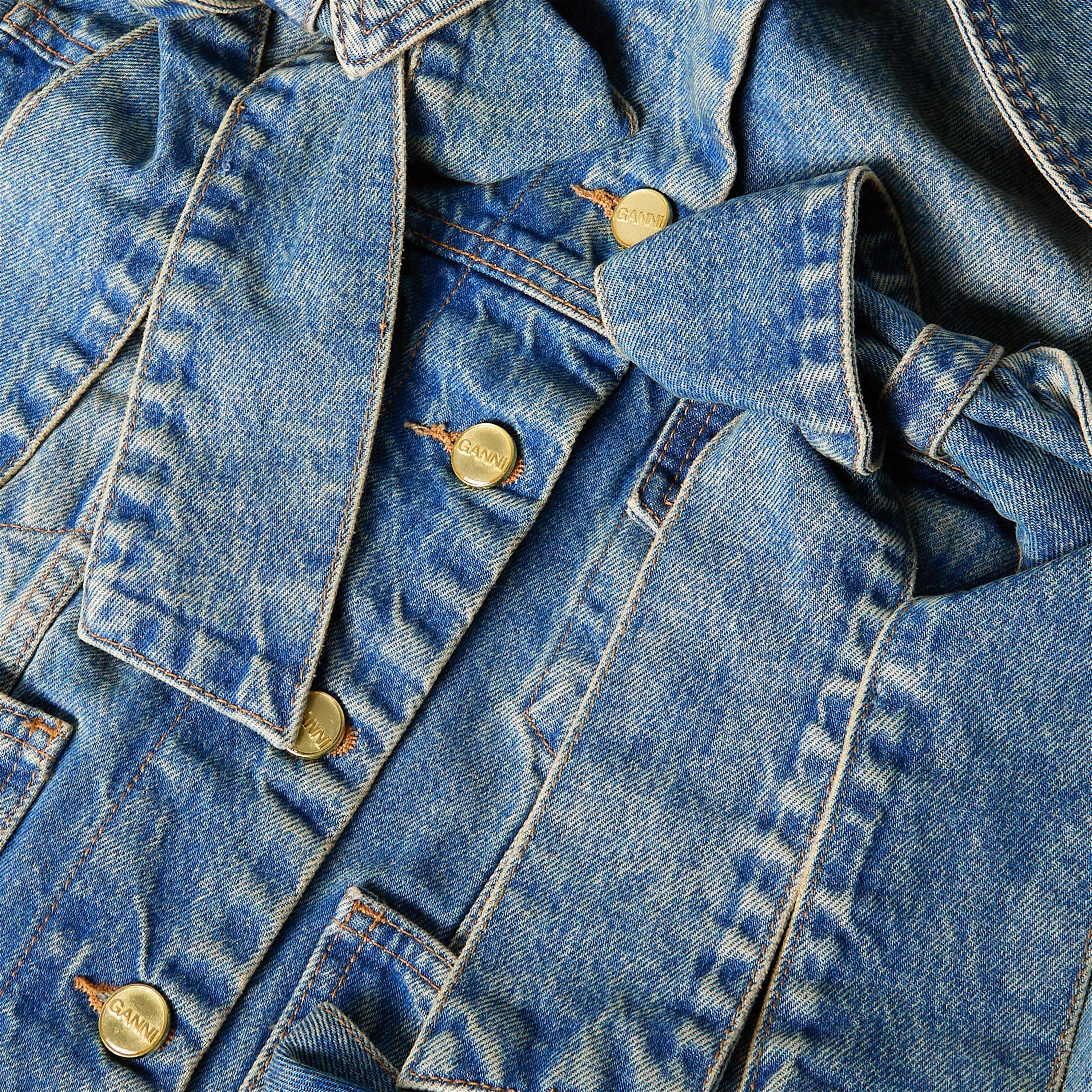 Mid Blue - Ganni - Women's Denim Jacket - 5