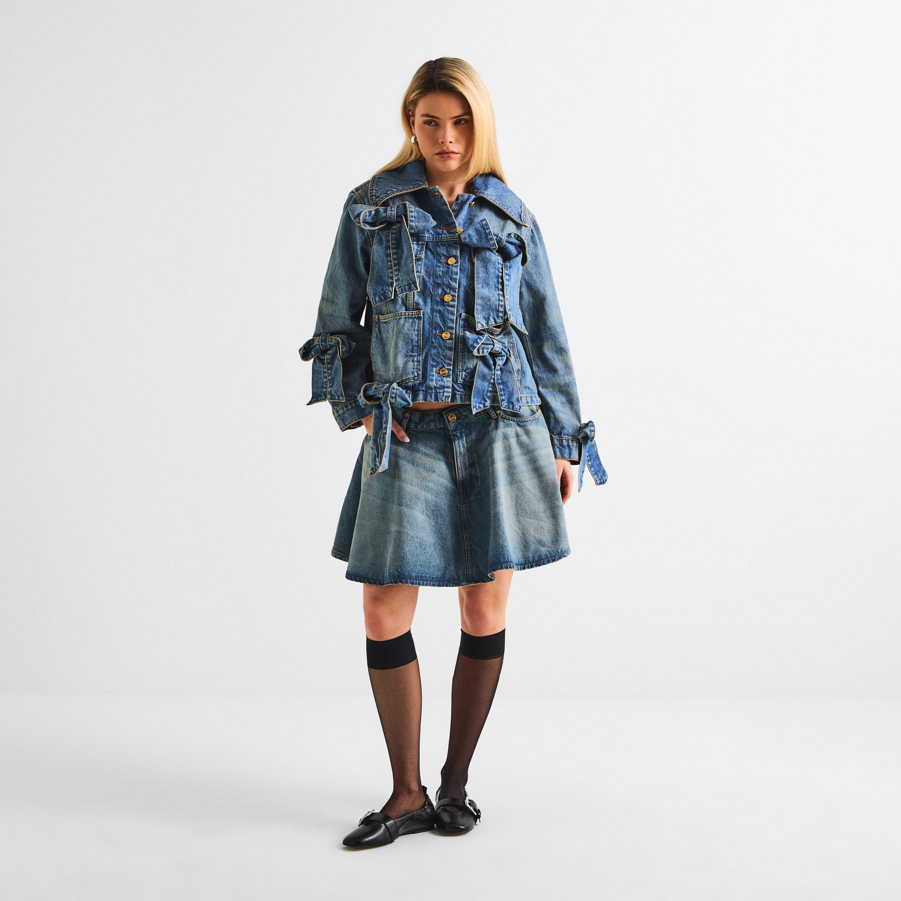 Mid Blue - Ganni - Women's Denim Jacket - 6