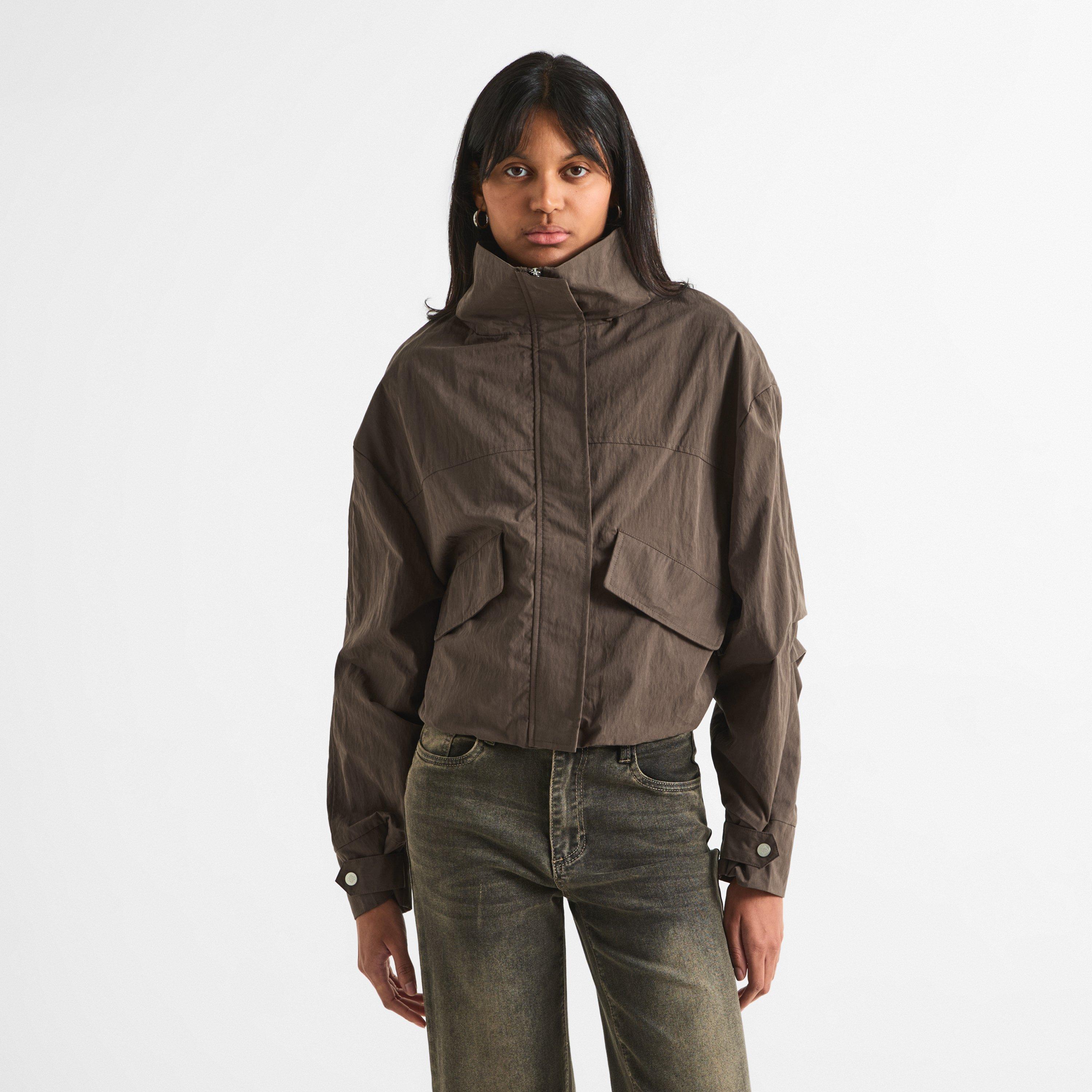 Brown - The Couture Club - Couture Funel Neck J Ld64 - 3