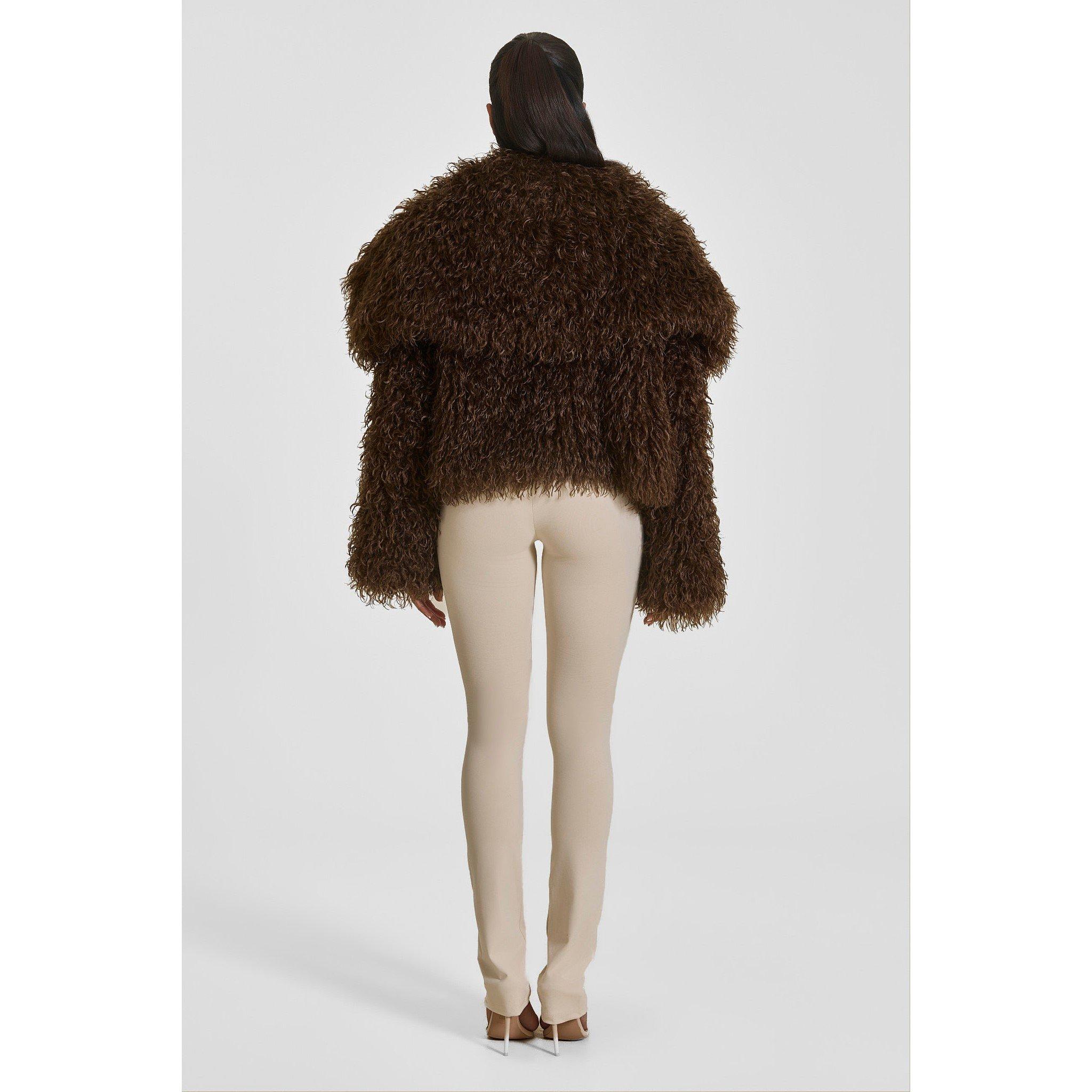 Chocolate - Mars The Label - MTL Mongolian Fur Jk Ld64 - 3