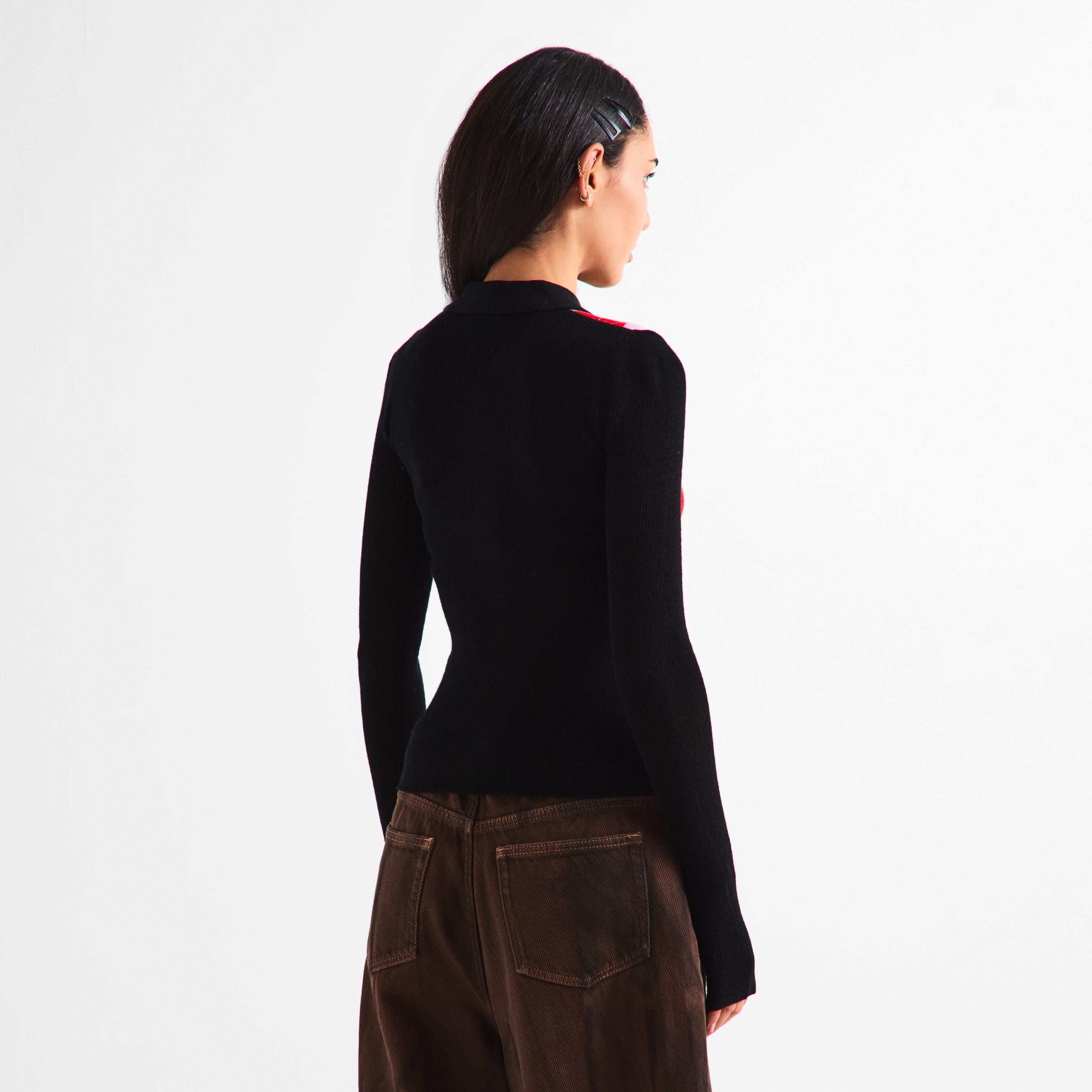 Black - Ganni - Women's Knitted Top - 4