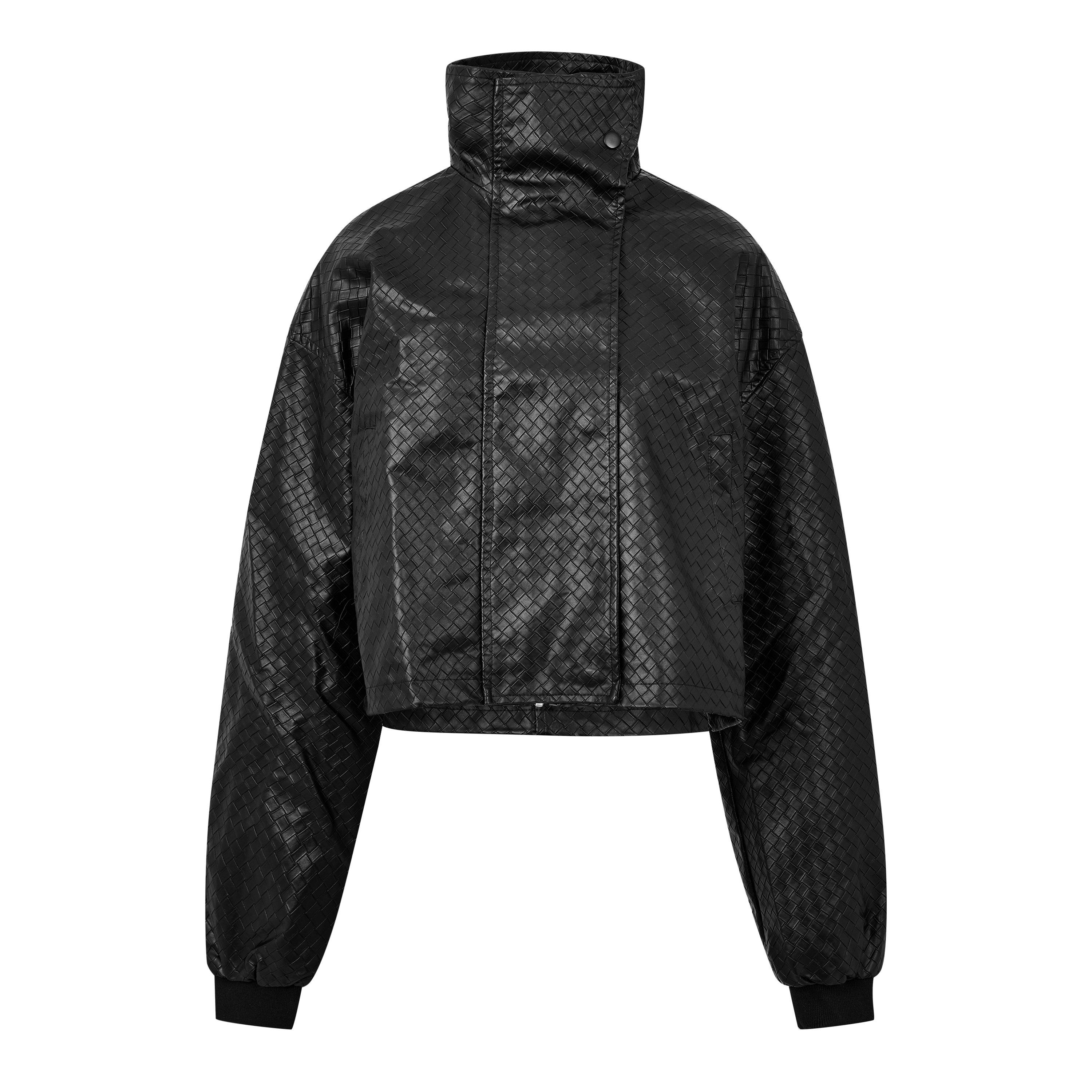 Black - Mars The Label - Women's Faye Funnel-Neck Fleece Teddy Coat - 1