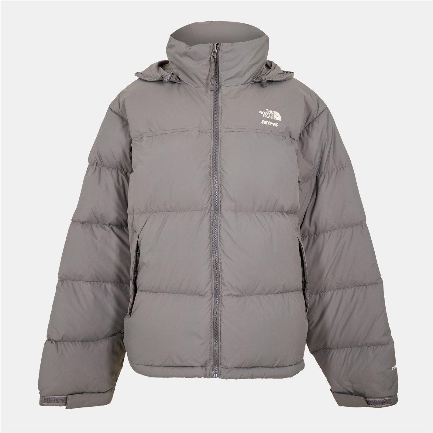 TNF x Skims Womens 1996 Nuptse Jacket - SK Gunmetal - Size 14 (L)