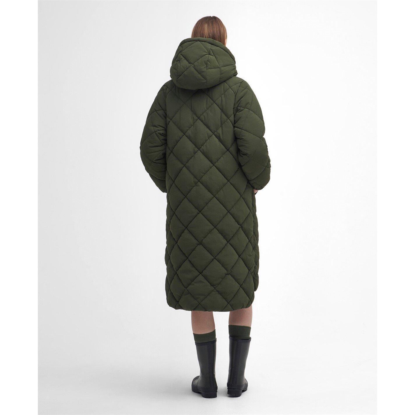 Olive - Barbour - Women's Kirkton Longline Puffer Quilted Jacket - 3
