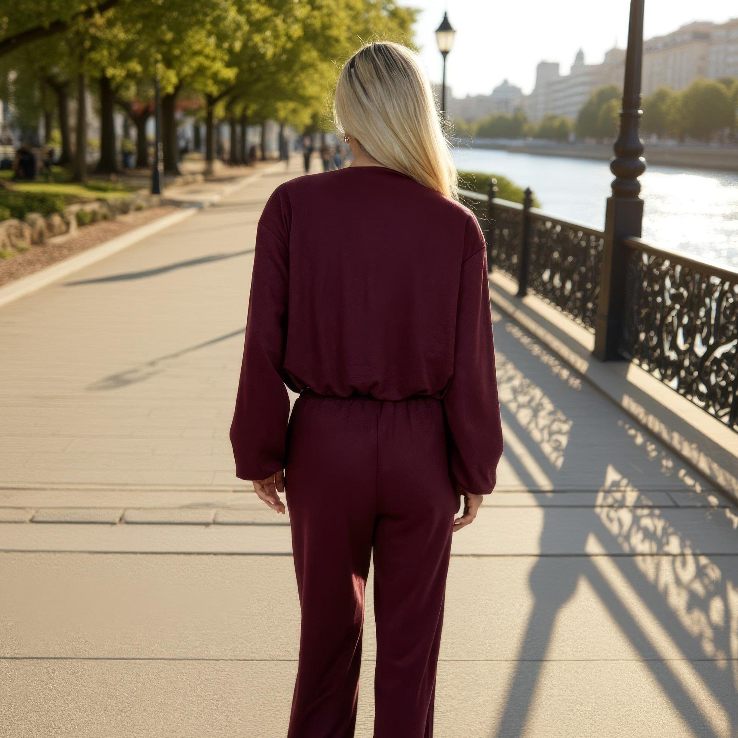 Burgundy - AX Paris - AX Bubble Hem Crp Bo Ld99 - 3