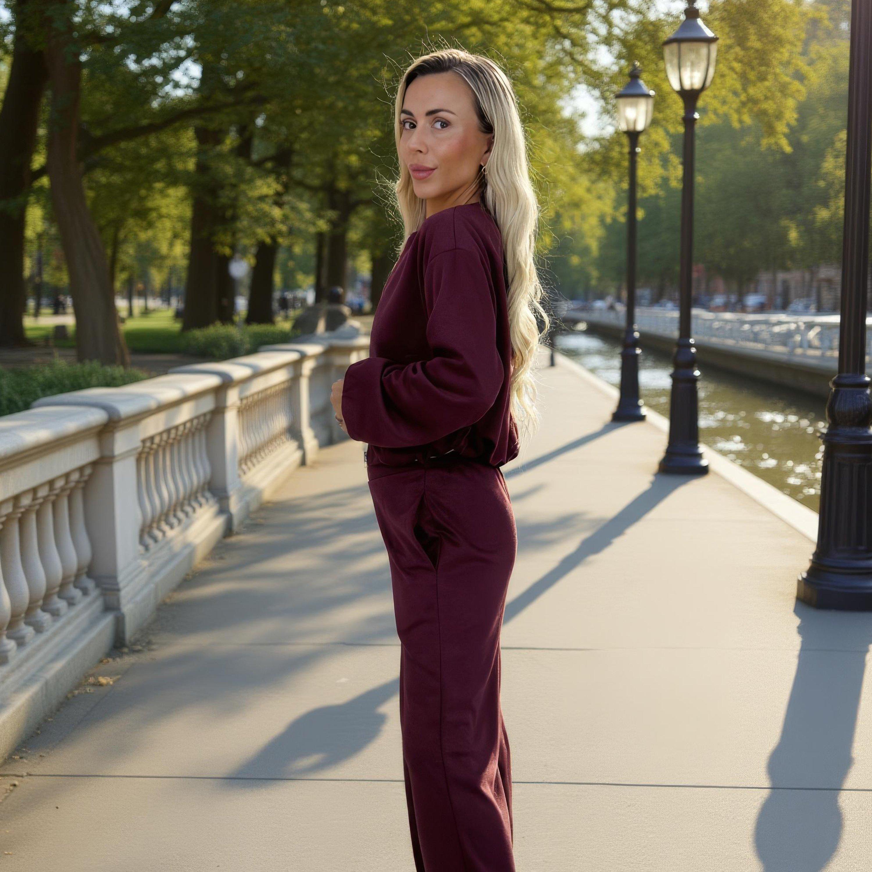 Burgundy - AX Paris - AX Bubble Hem Crp Bo Ld99 - 4