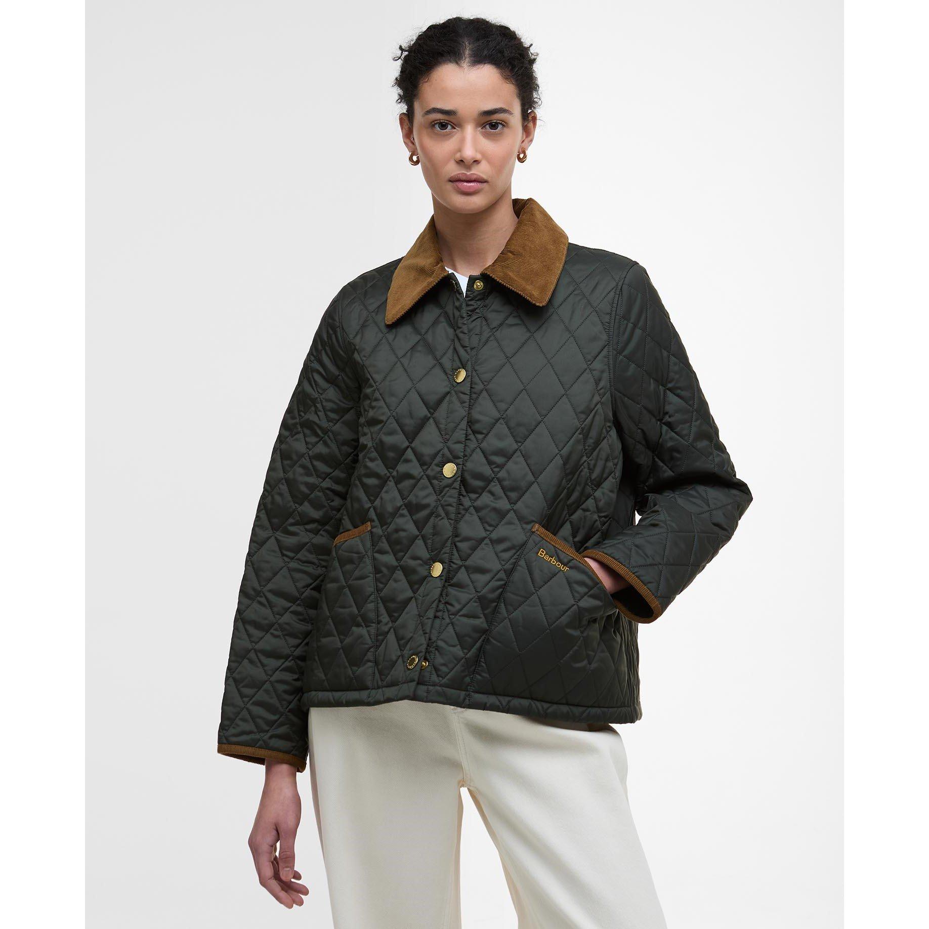 Sage/Ancient - Barbour - Women's Liddesdale Cropped Diamond Quilted Jacket - 2