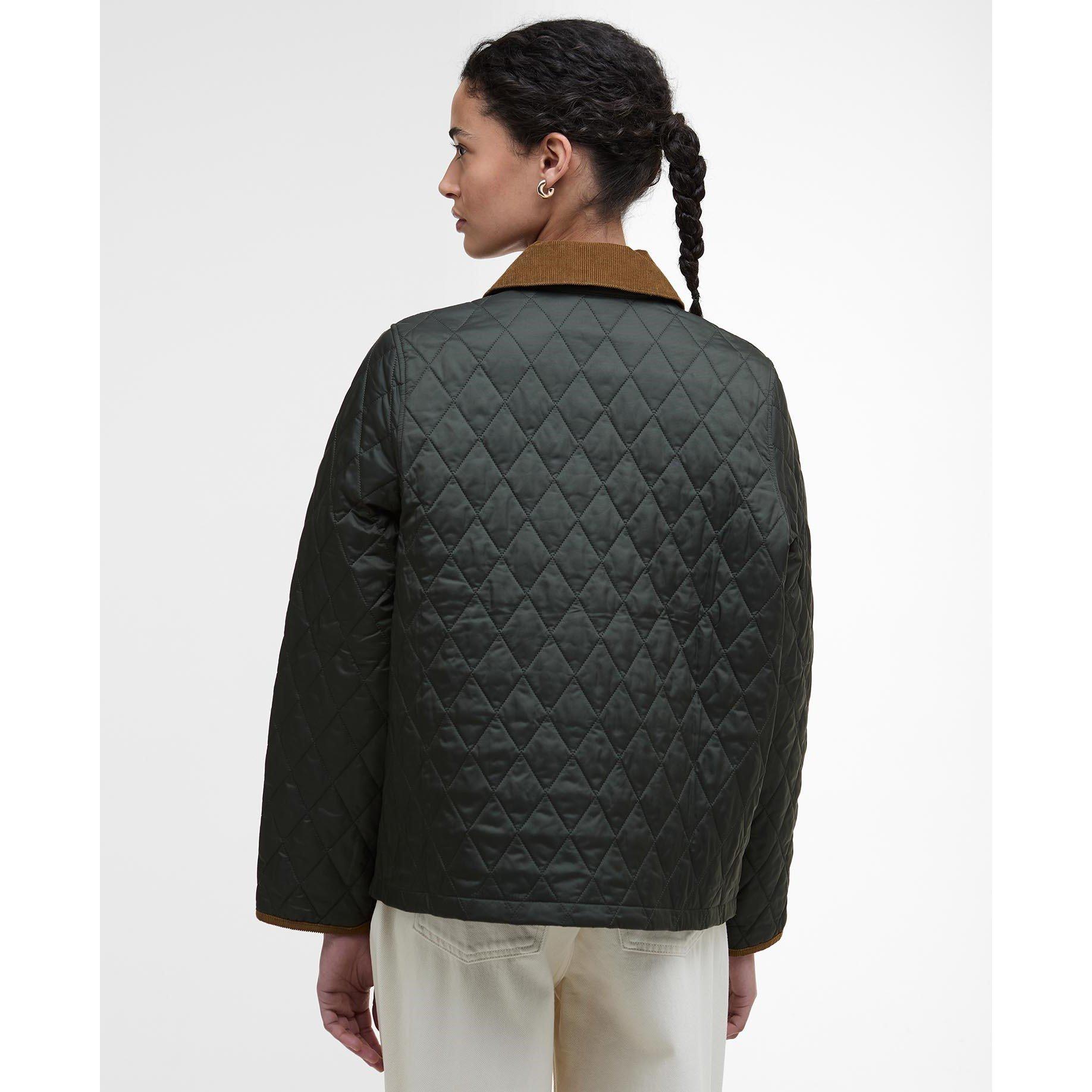 Sage/Ancient - Barbour - Women's Liddesdale Cropped Diamond Quilted Jacket - 3