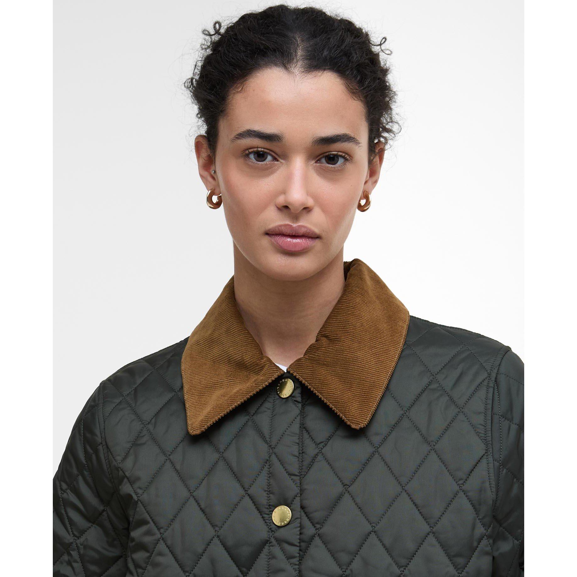 Sage/Ancient - Barbour - Women's Liddesdale Cropped Diamond Quilted Jacket - 4