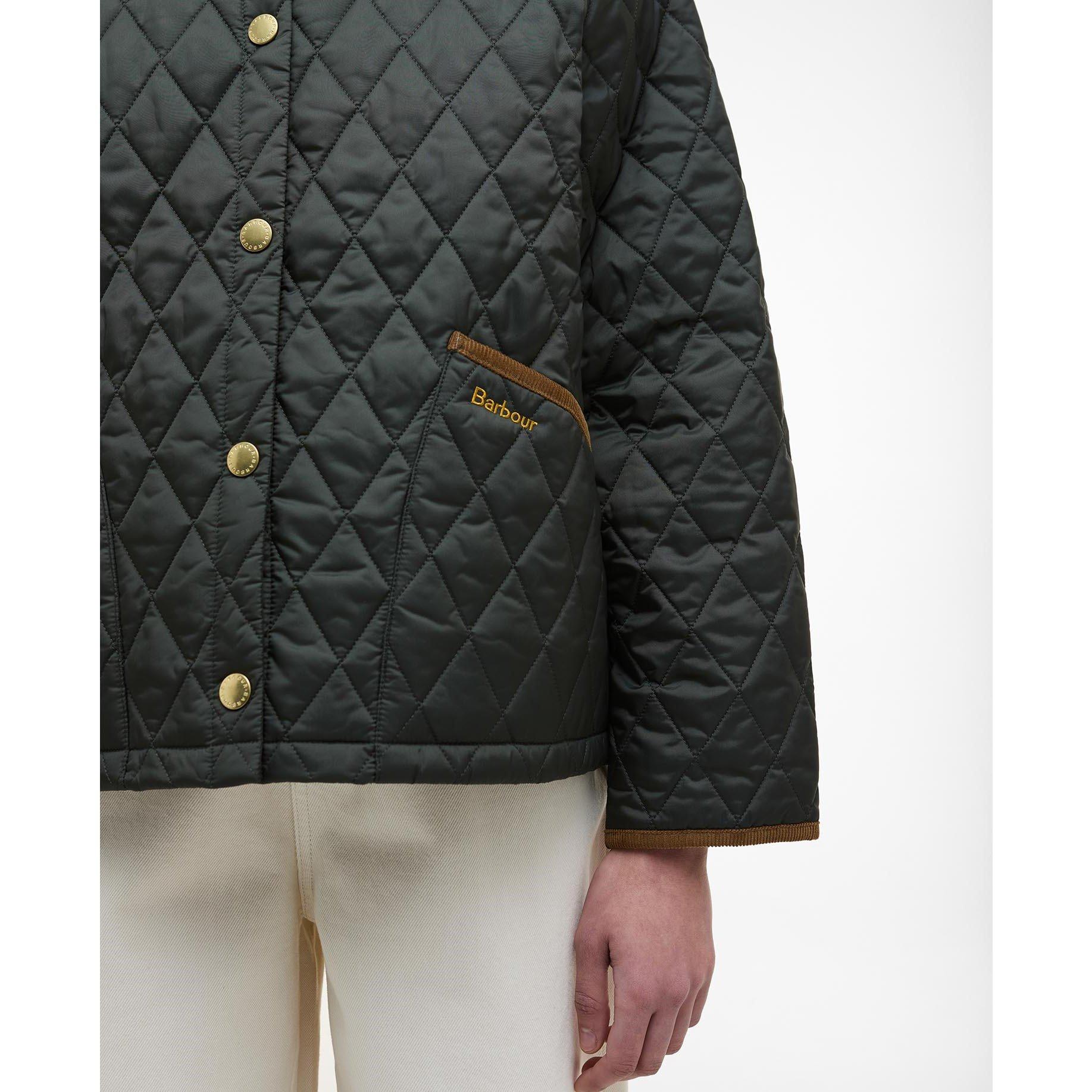 Sage/Ancient - Barbour - Women's Liddesdale Cropped Diamond Quilted Jacket - 5