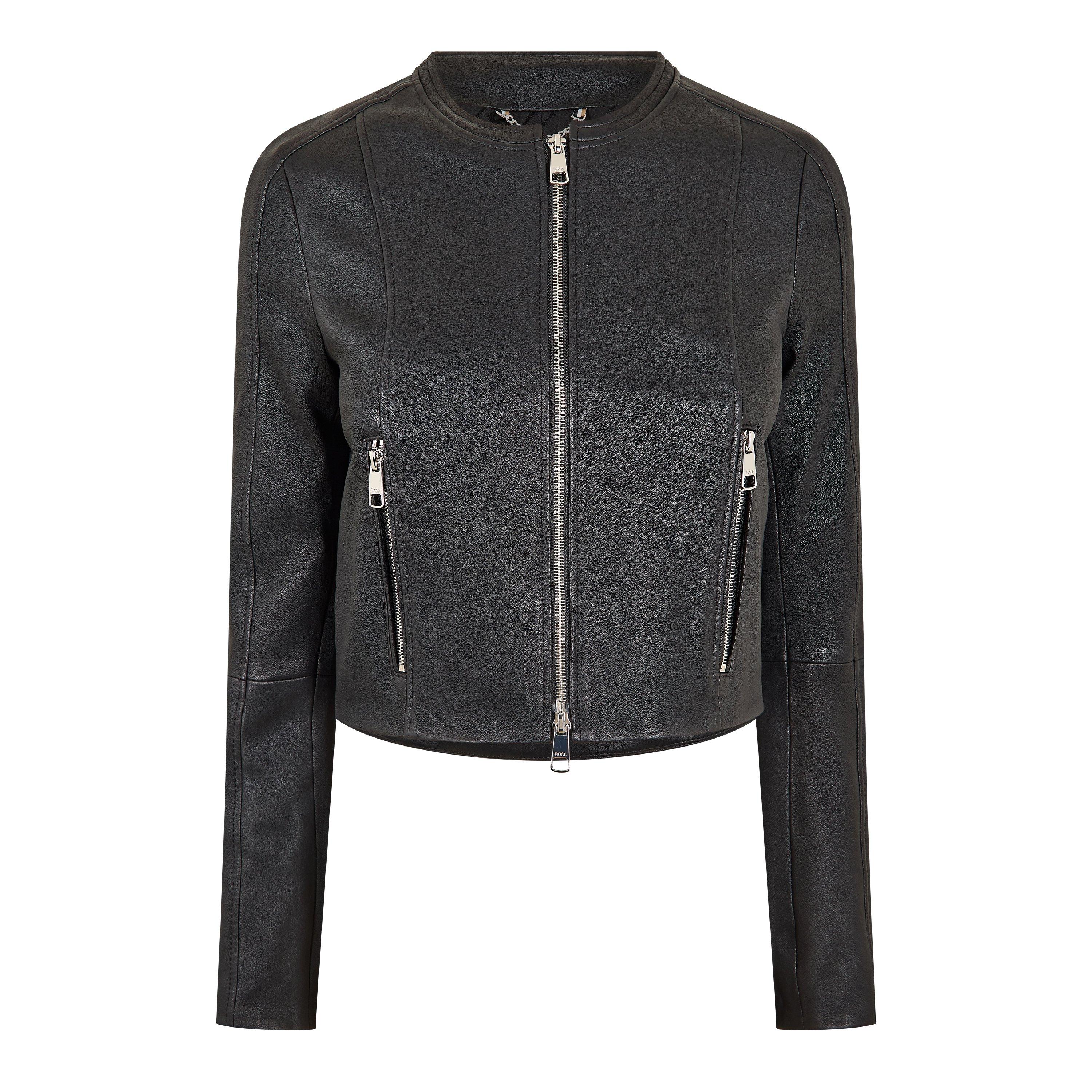 Black - Boss - Sajosa 10251863 01 Leather Jacket Womens - 1