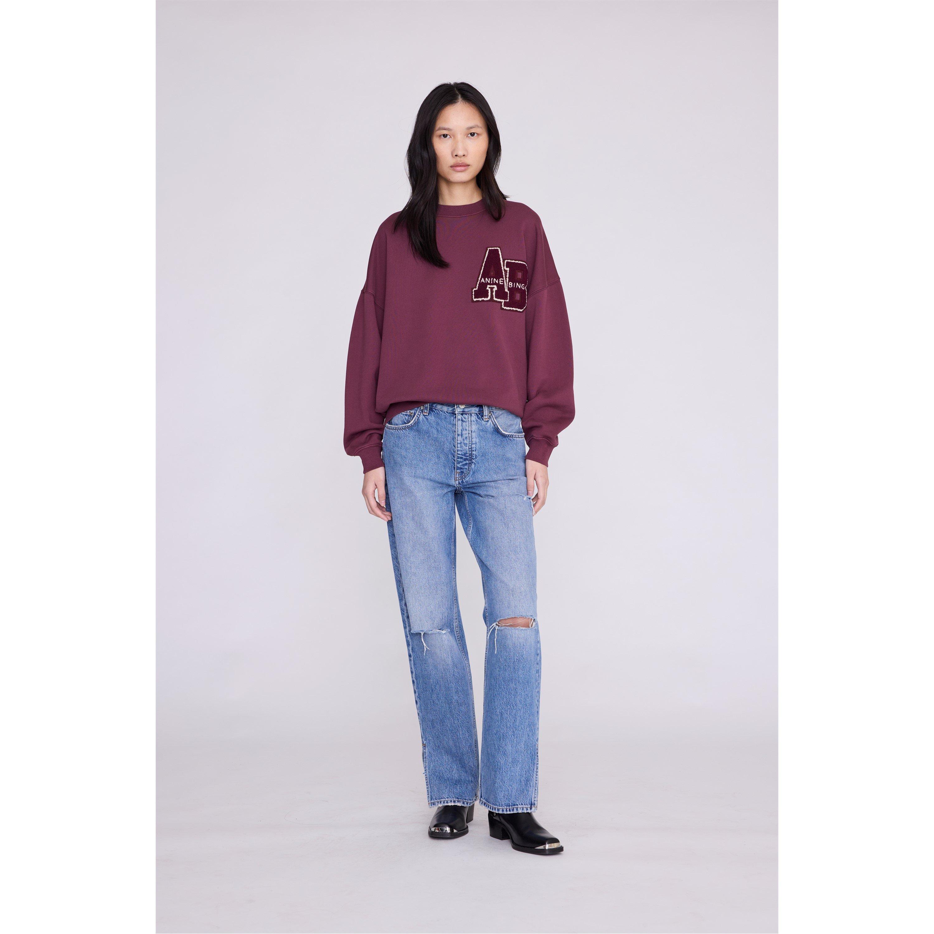 Burgundy - Anine Bing - Women's Crew Sweatshirt - 1