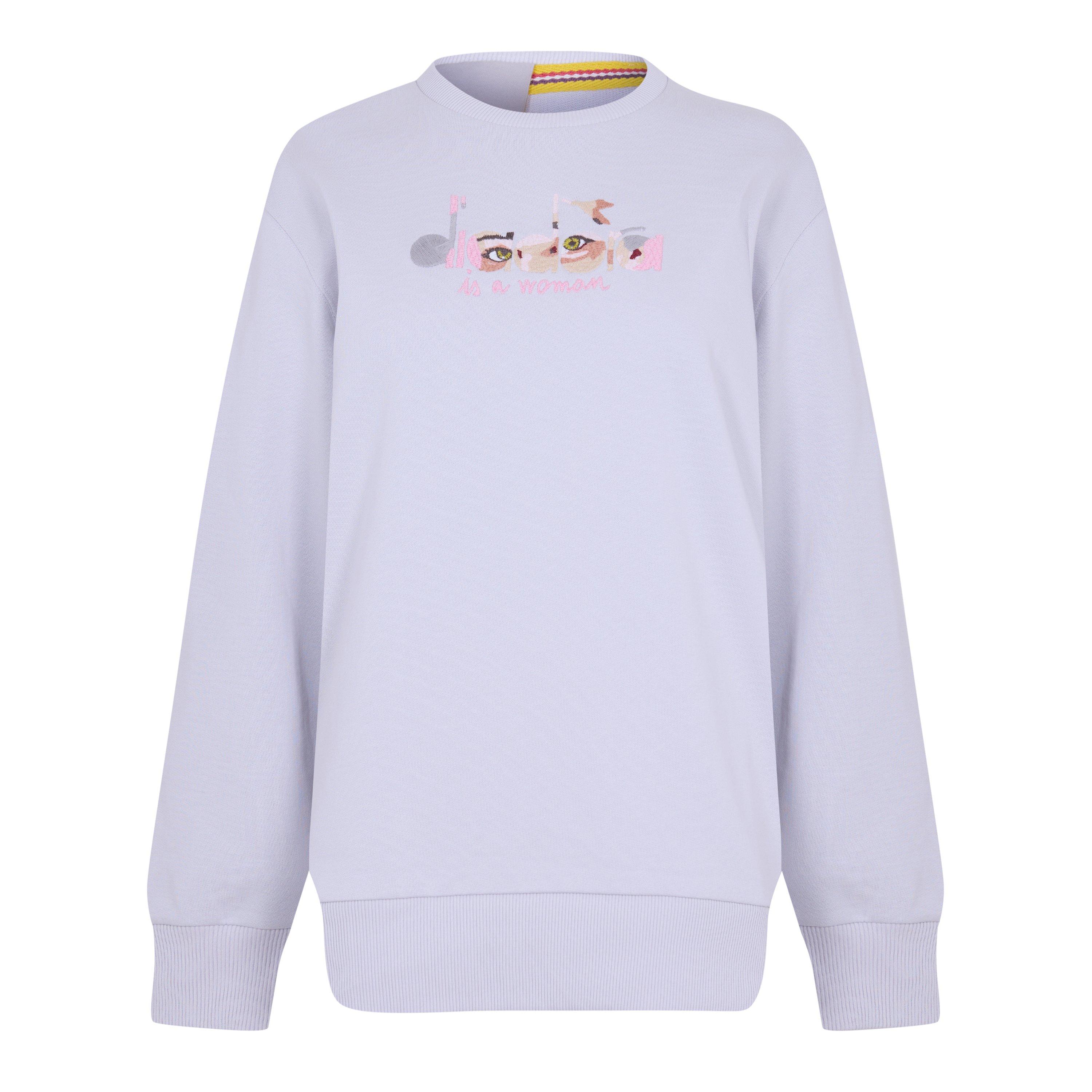 Diadora Women's Eye Crewsweat Crew Sweatshirt - Gravel Grey - 10 (S)