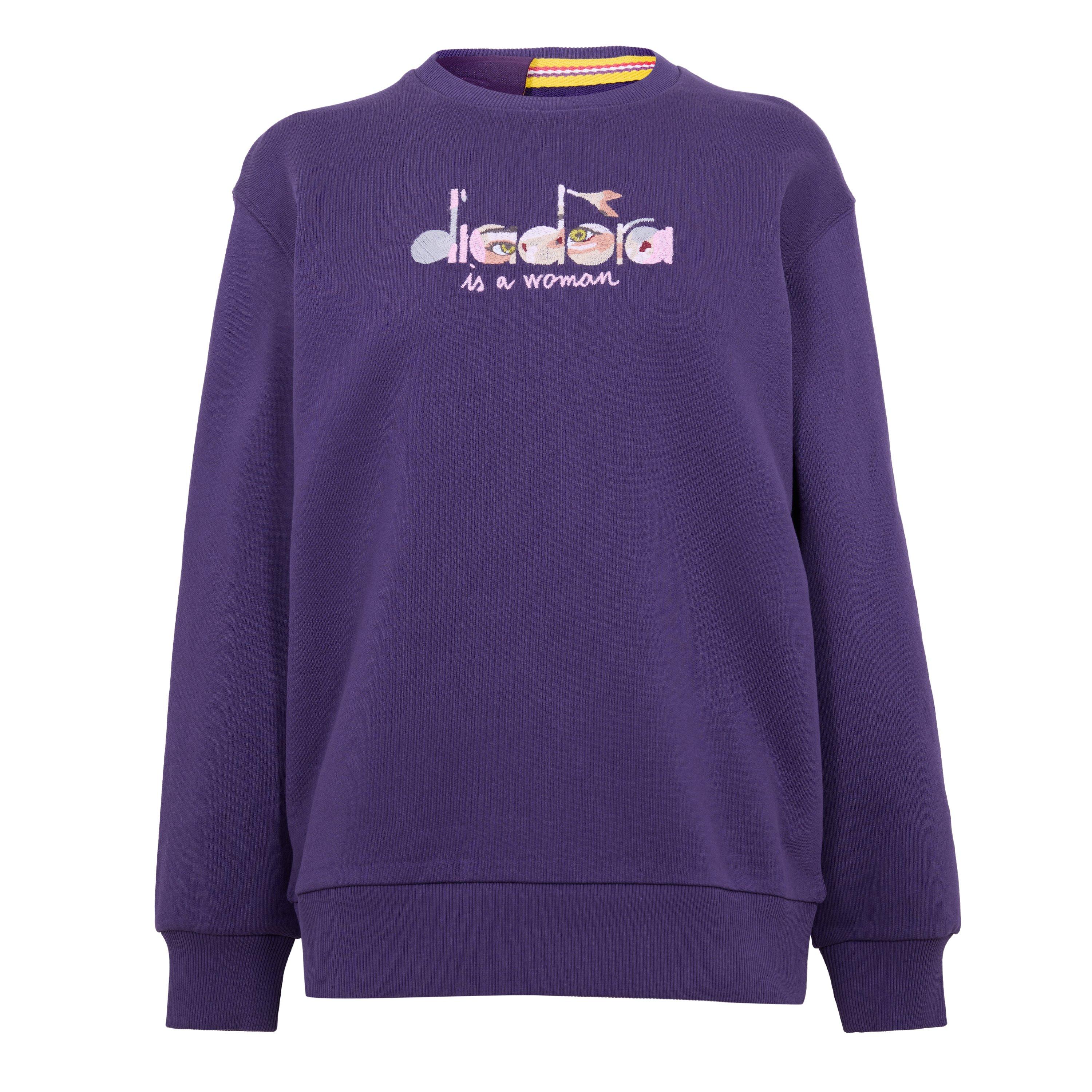 Diadora Women's Eye Crewsweat Crew Sweatshirt - Purple Glass - 14 (L)