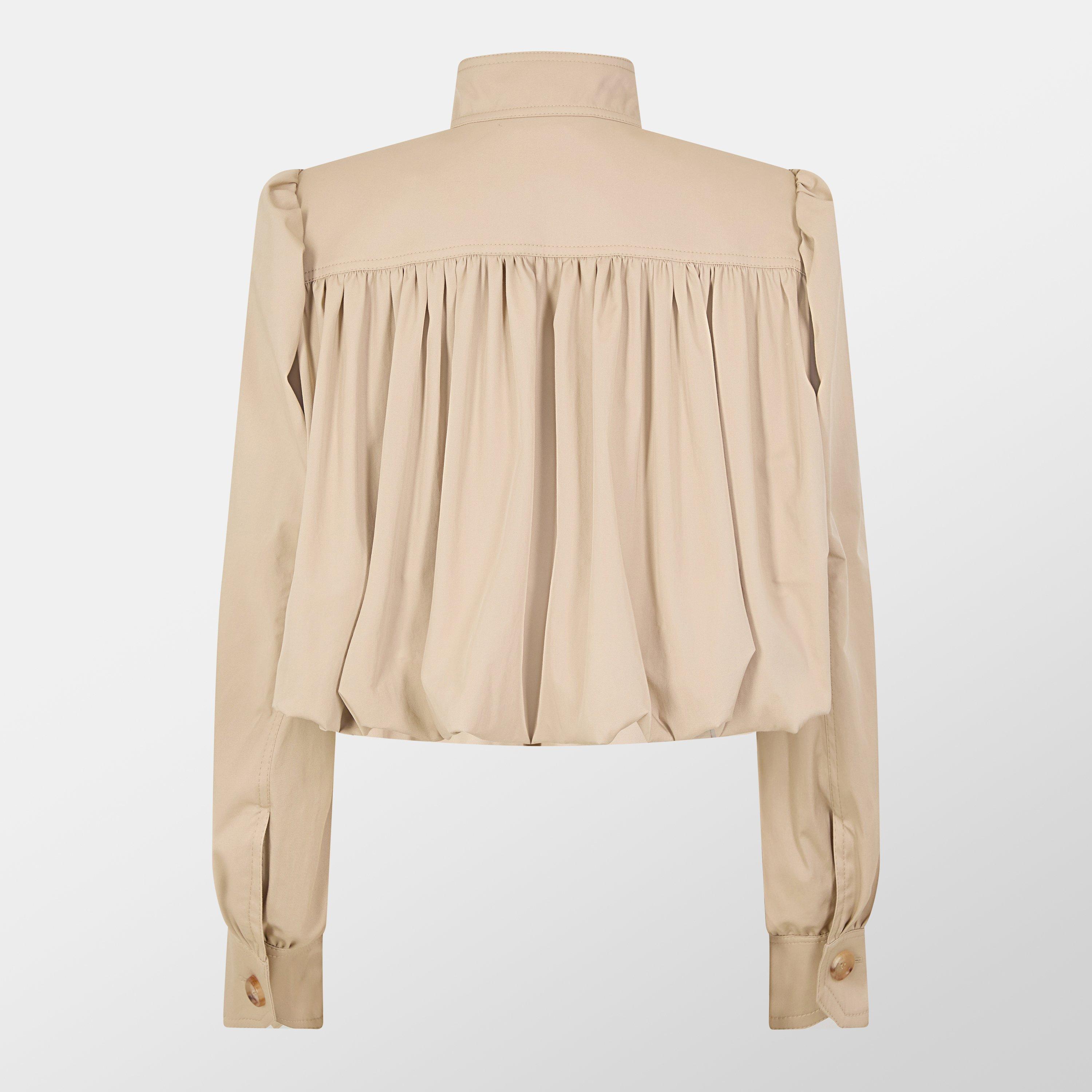 Smoky Beige - Chloe - Women's 's Cropped Zippered Bomber Jacket - 2