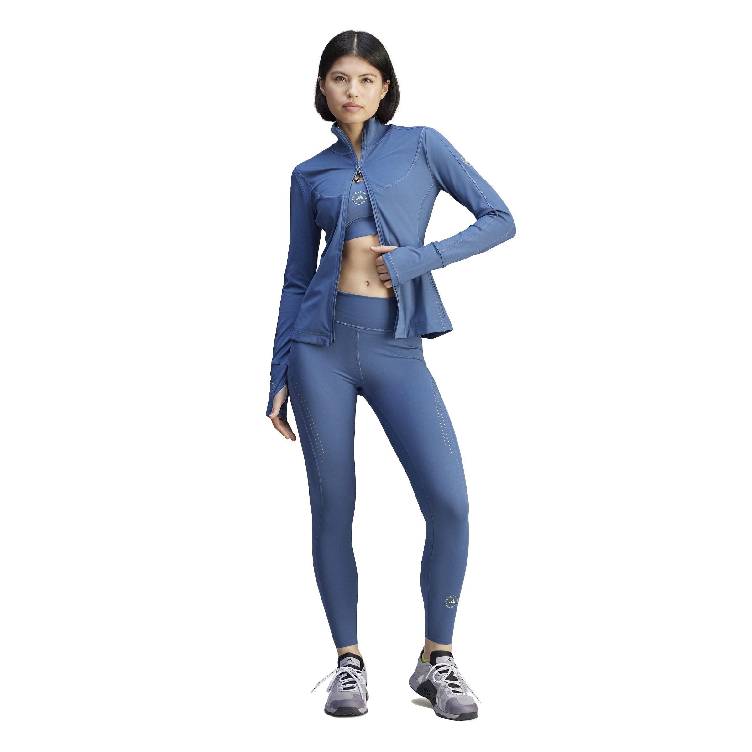 deep sea blue - adidas by Stella McCartney - Women's AEROREADY Long Sleeve Thumbhole Slim Fit Performance Training Jacket - 3