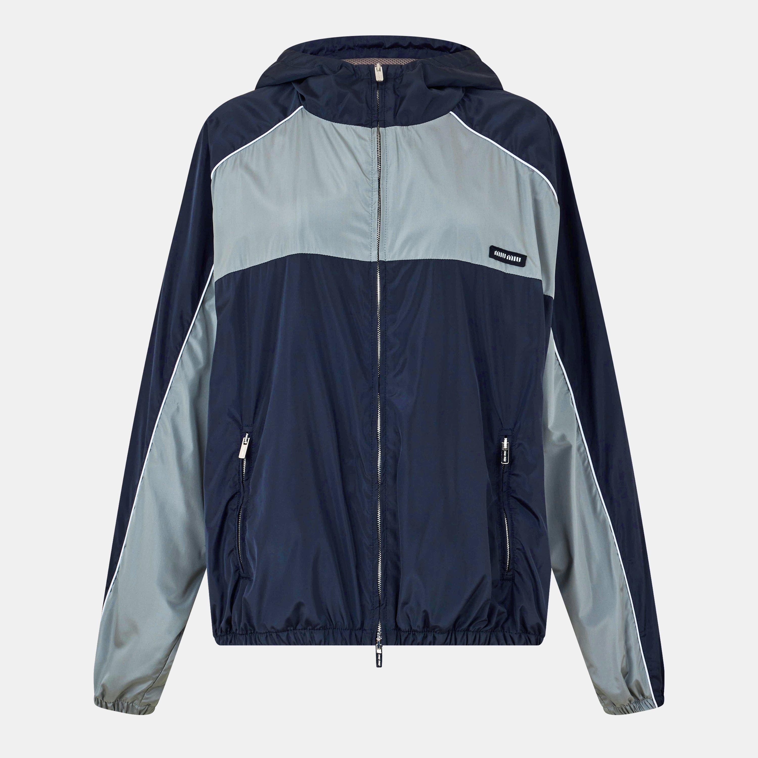 Blu + Piombo - Miu Miu - Women's Zipper Silk Lightweight Bomber Jacket - 1