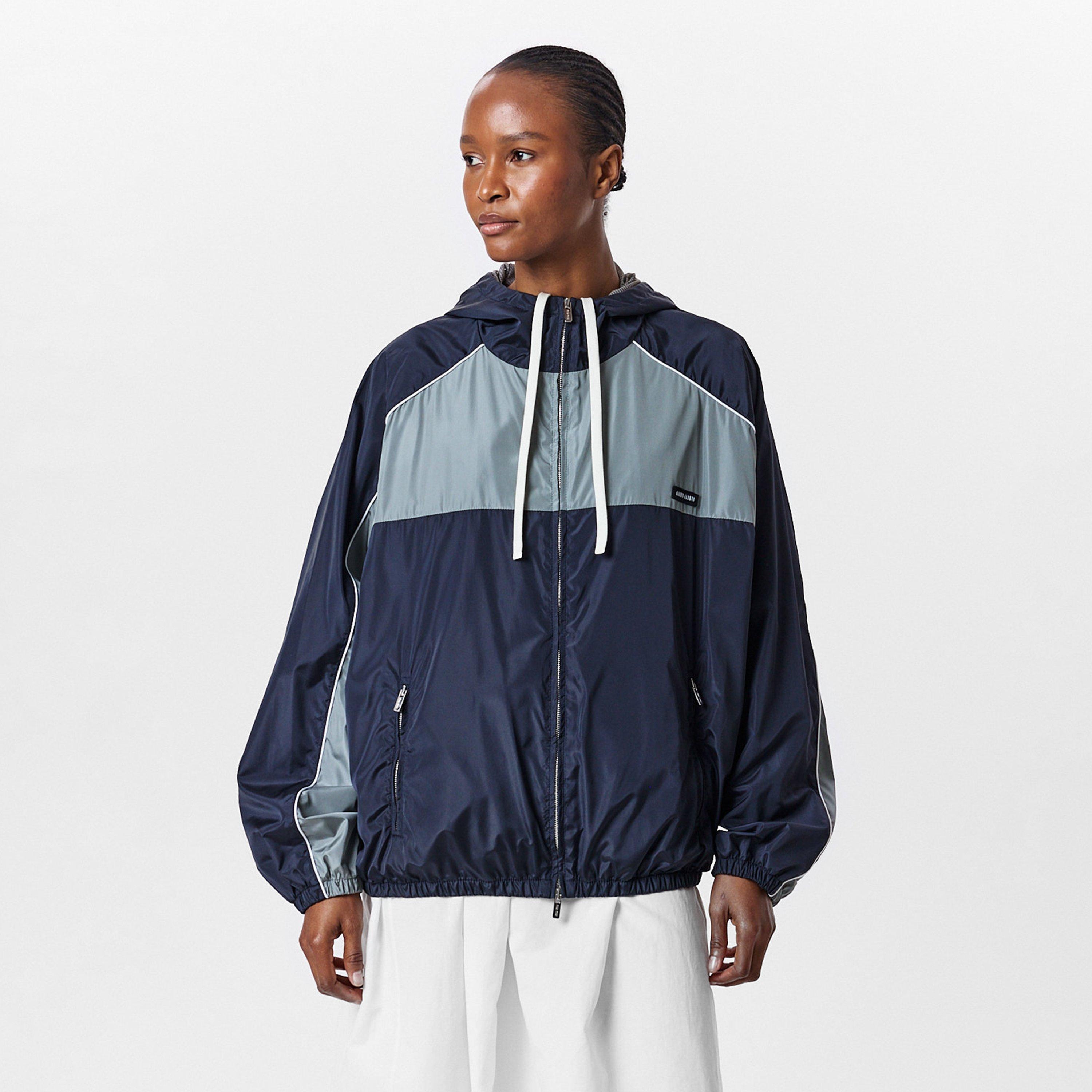 Blu + Piombo - Miu Miu - Women's Zipper Silk Lightweight Bomber Jacket - 3