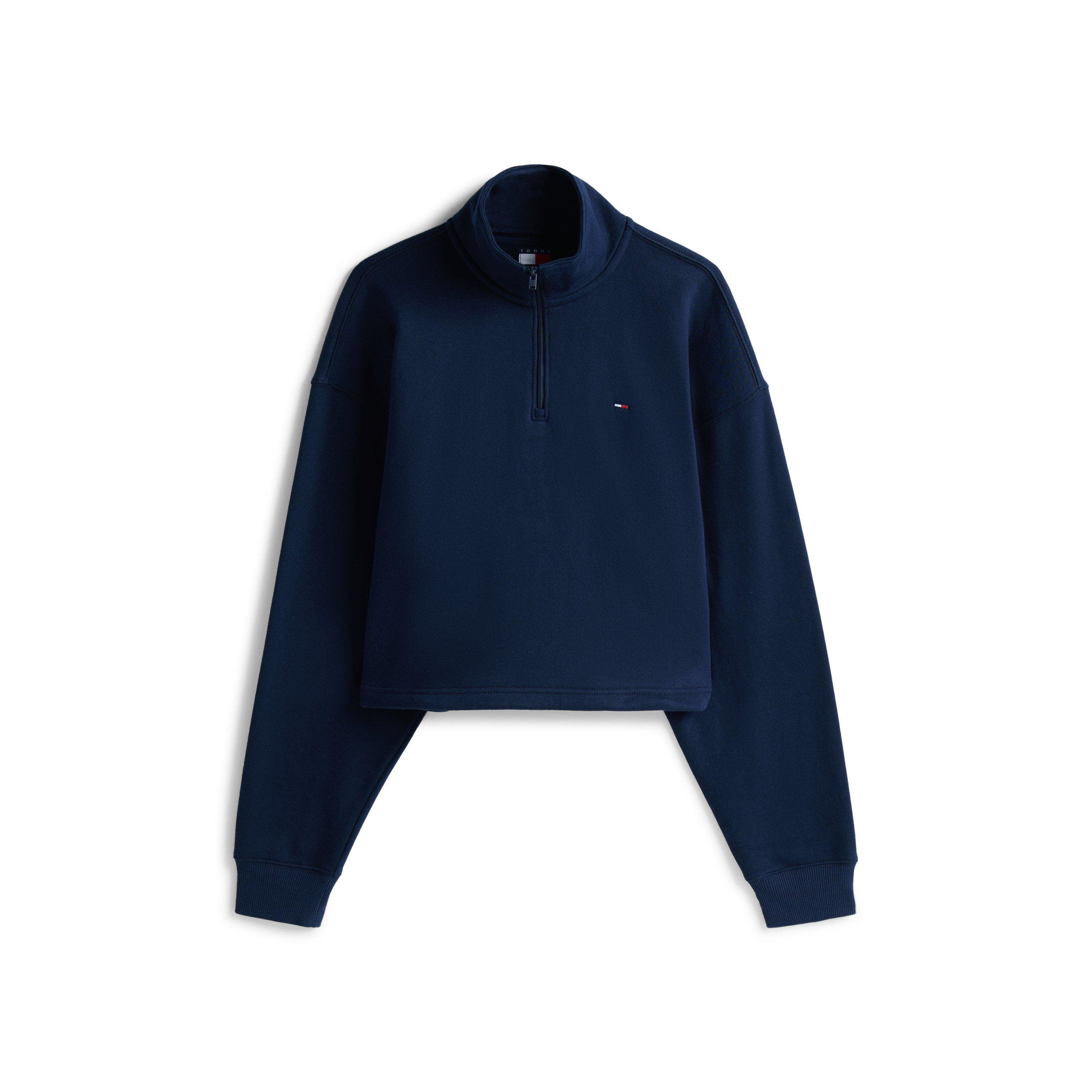 Dark Night Navy - Tommy Jeans - Women's Quarter Zip Fleece Pullover - 1