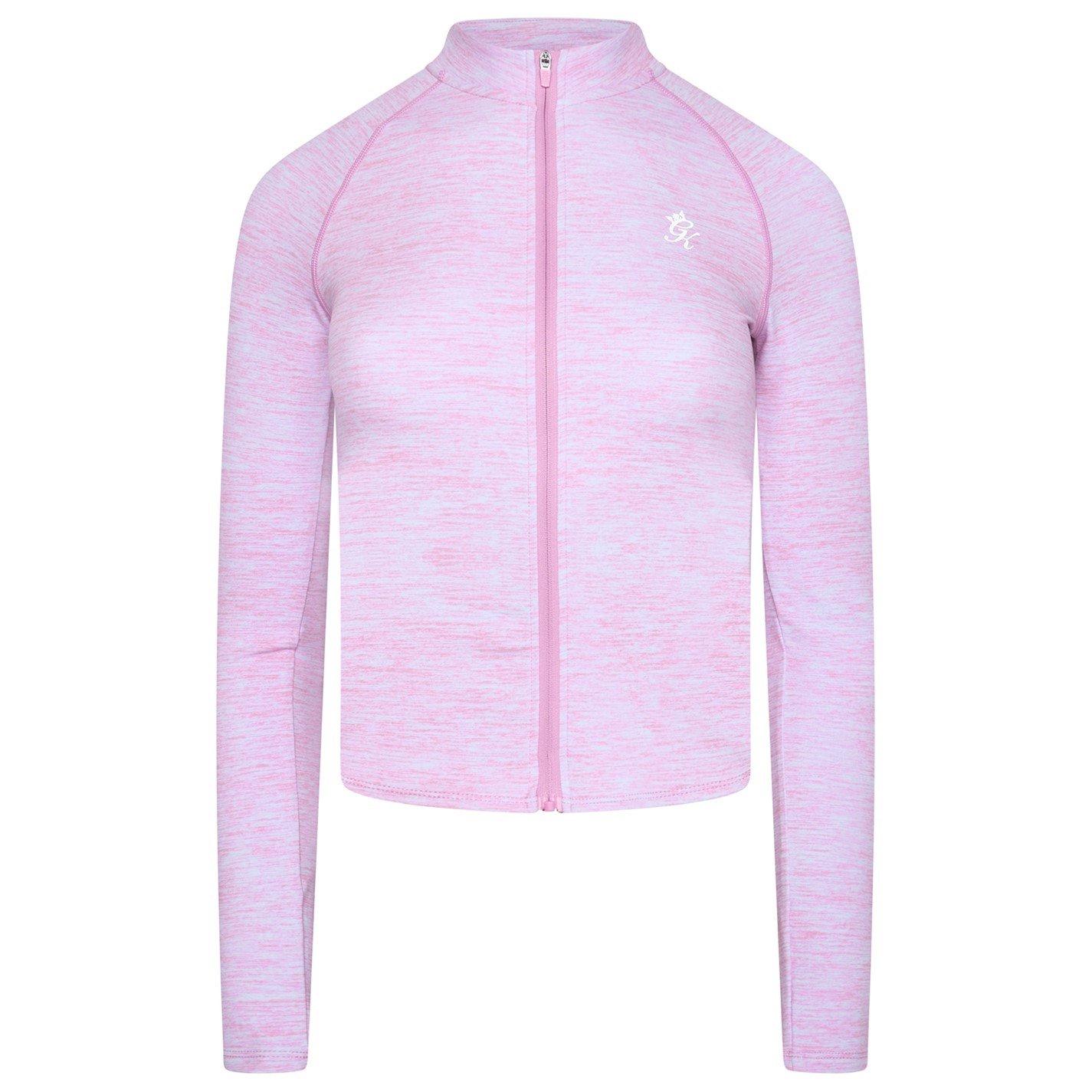 Pink Grindle - Gym King - GymKi Full Zip Funnel Long Sleeve Slim Fit Performance Training Jacket - 2
