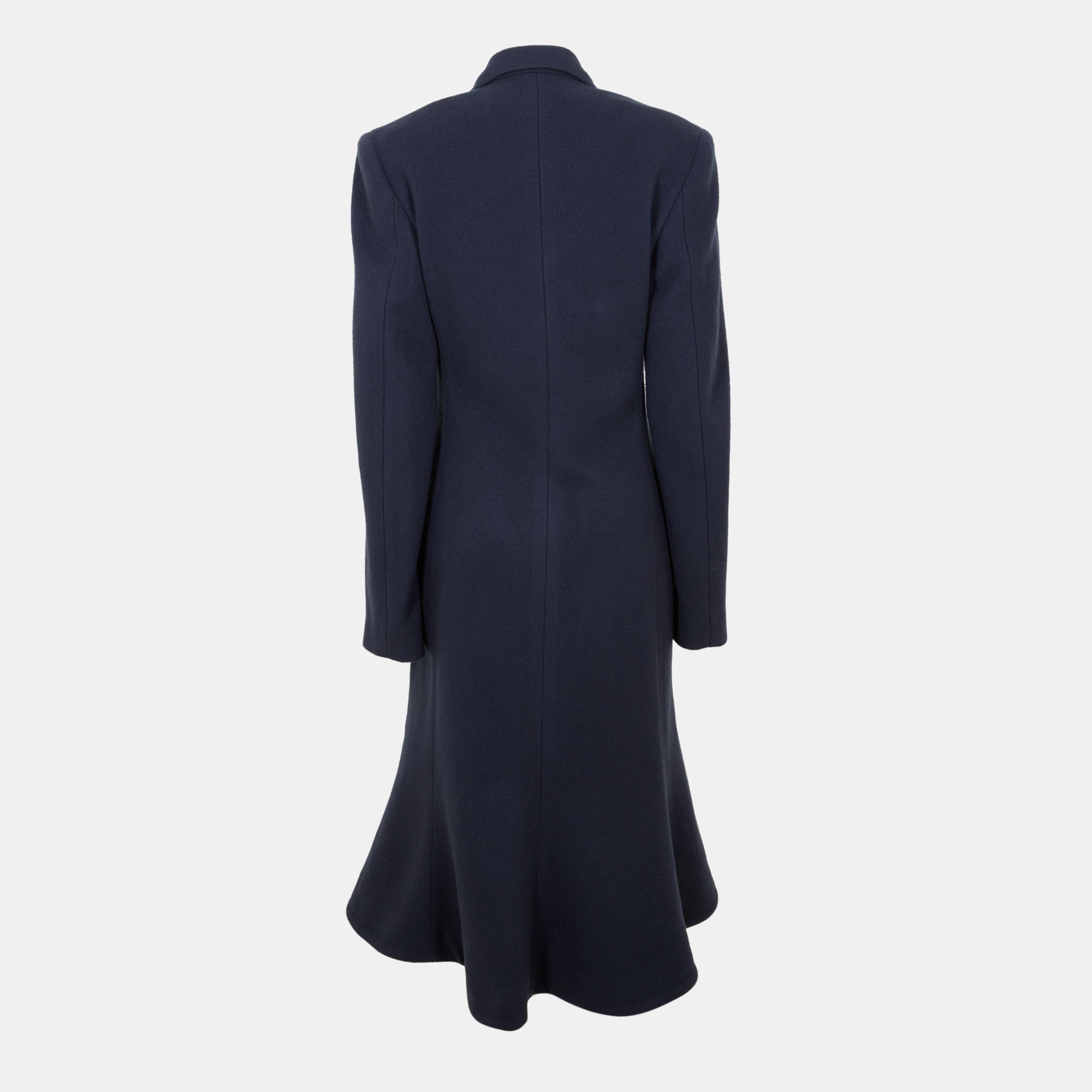 Corporate Navy - Balenciaga - Women's Bal Godet Tailored Fit Overcoat - 2