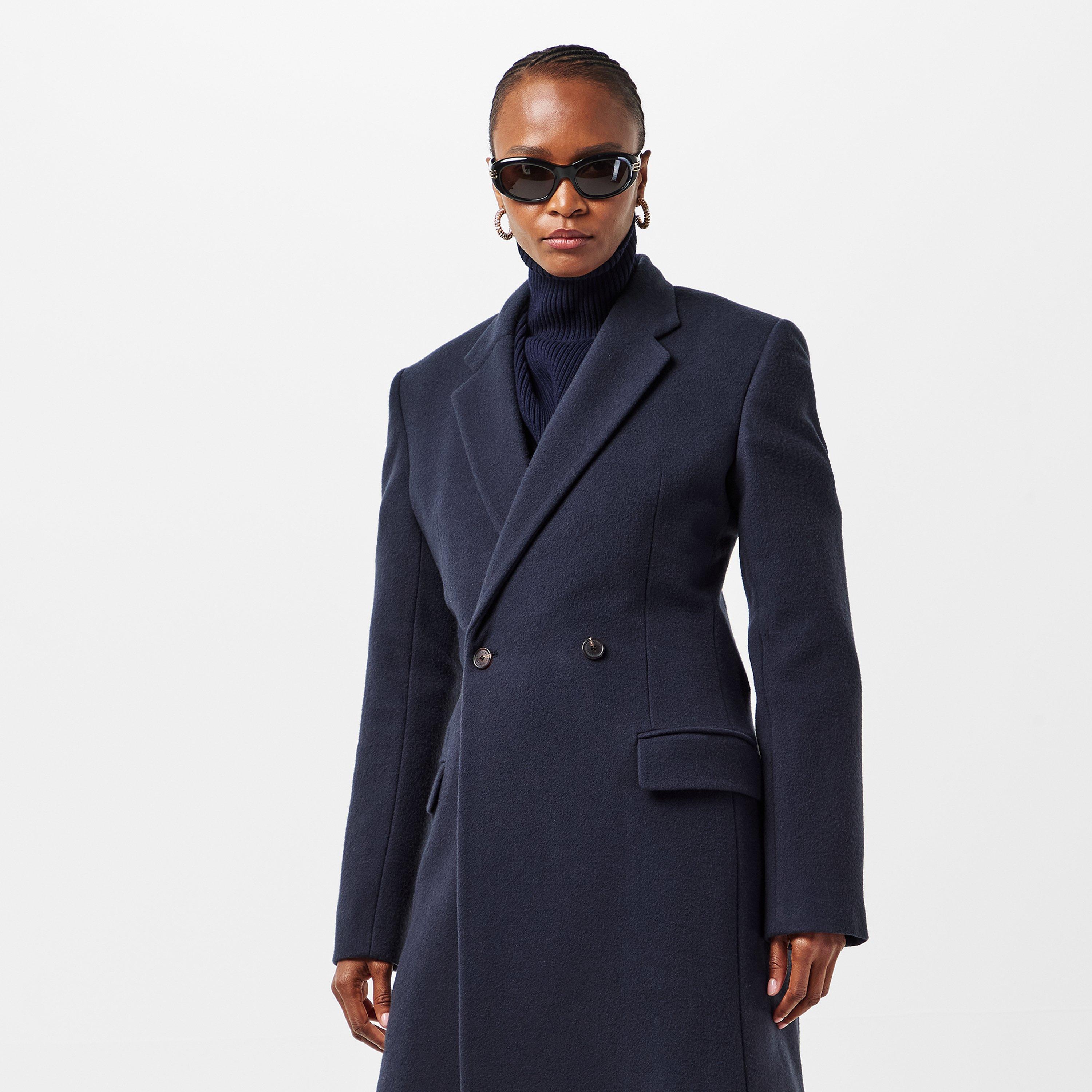 Corporate Navy - Balenciaga - Women's Bal Godet Tailored Fit Overcoat - 3