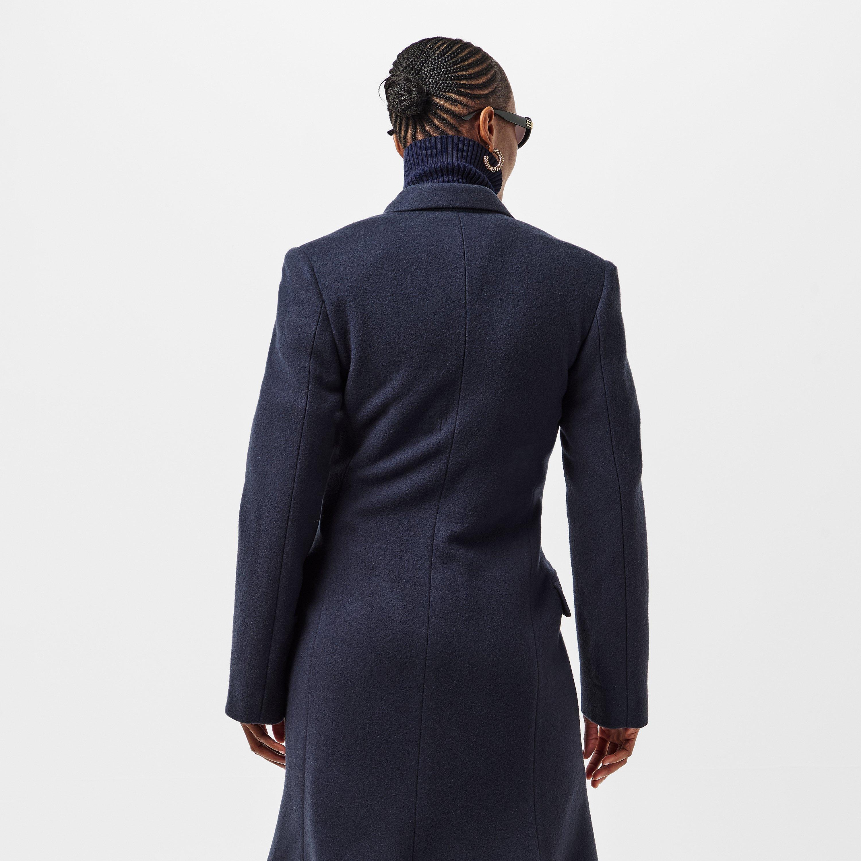 Corporate Navy - Balenciaga - Women's Bal Godet Tailored Fit Overcoat - 4
