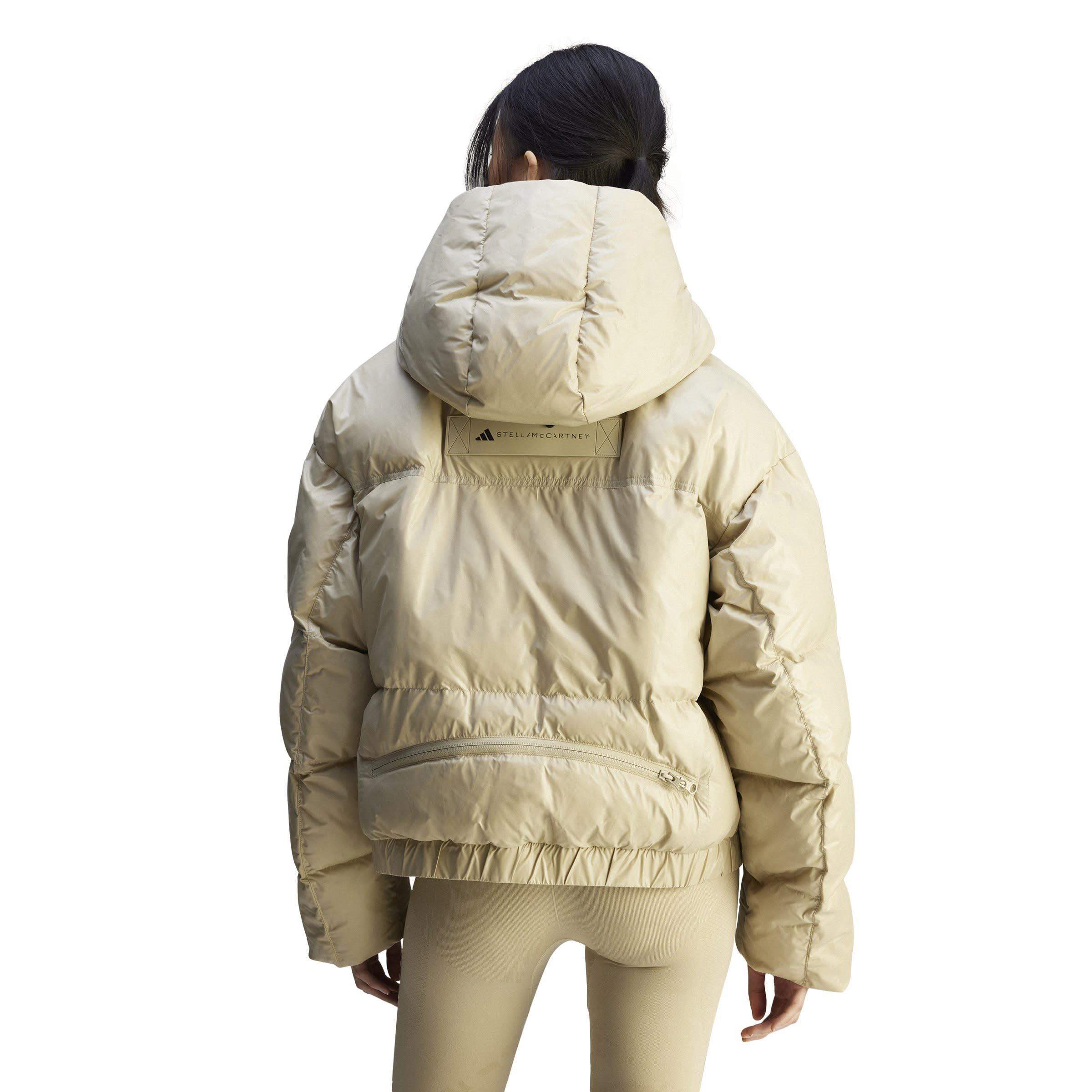 desert sand - adidas by Stella McCartney - Women's TrueNature Windproof Detachable Hood Long Sleeve Oversized Fit Short Puffer Jacket - 2