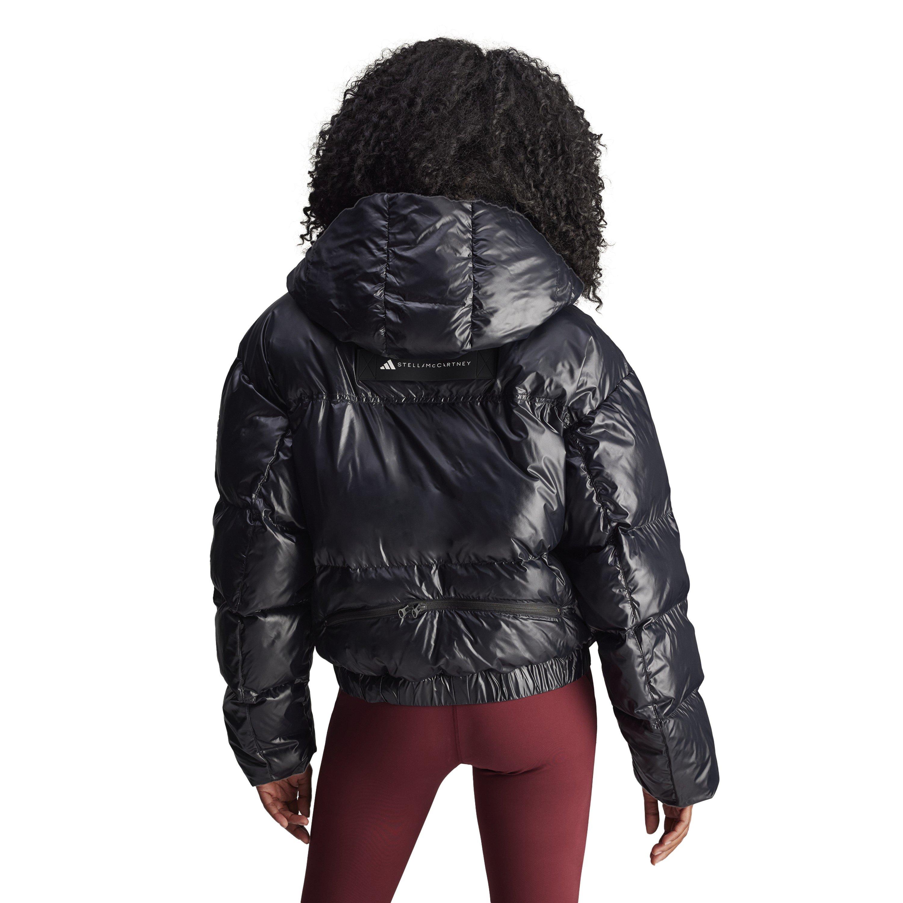 Black - adidas by Stella McCartney - Women's TrueNature Wind Resistant Synthetic Fill Long Sleeve Short Puffer Jacket - 3