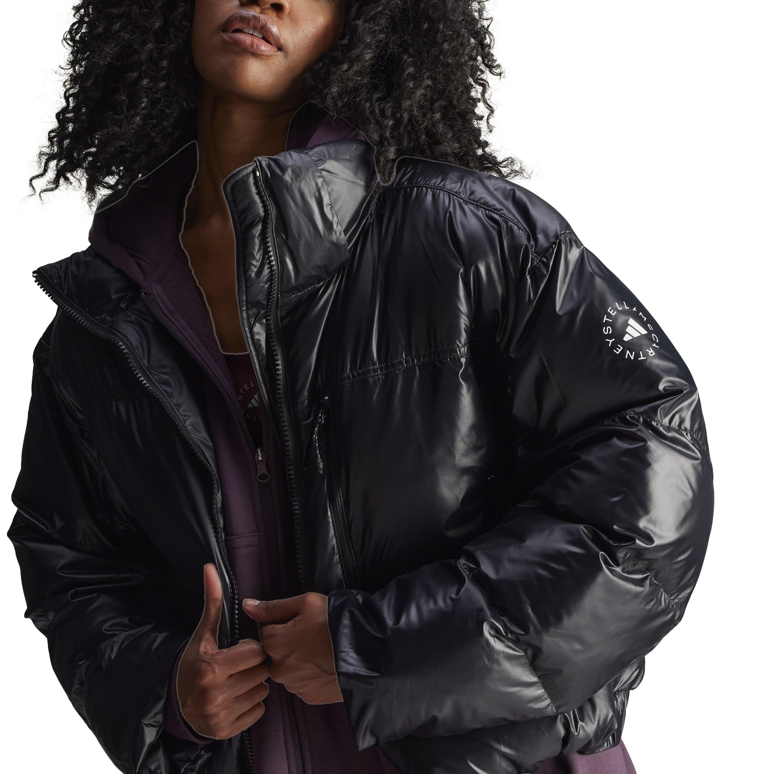 Black - adidas by Stella McCartney - Women's TrueNature Wind Resistant Synthetic Fill Long Sleeve Short Puffer Jacket - 4