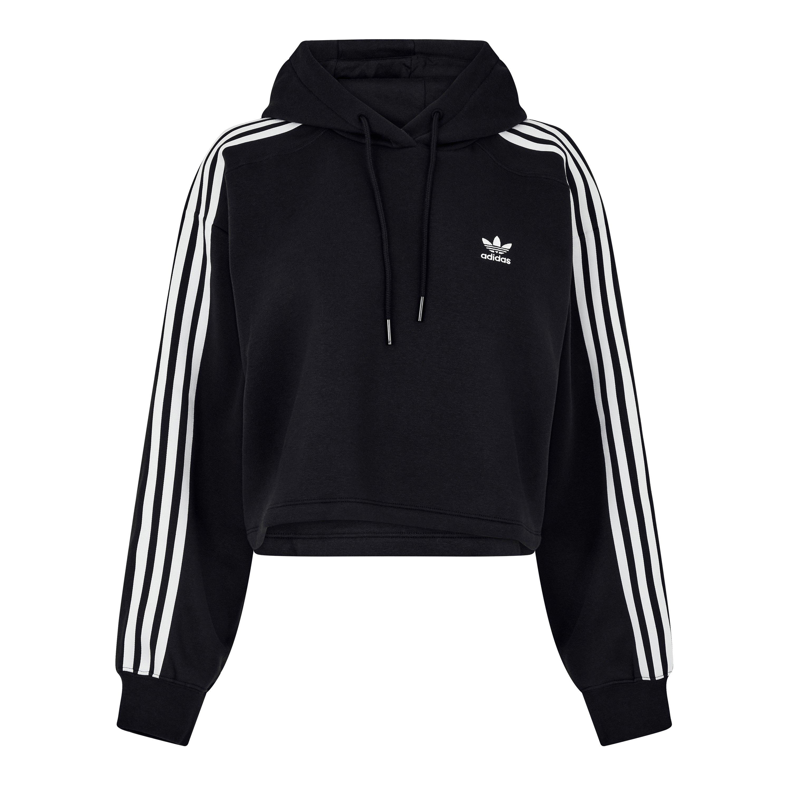Black - adidas Originals - Women's Cropped Hoodie - 1