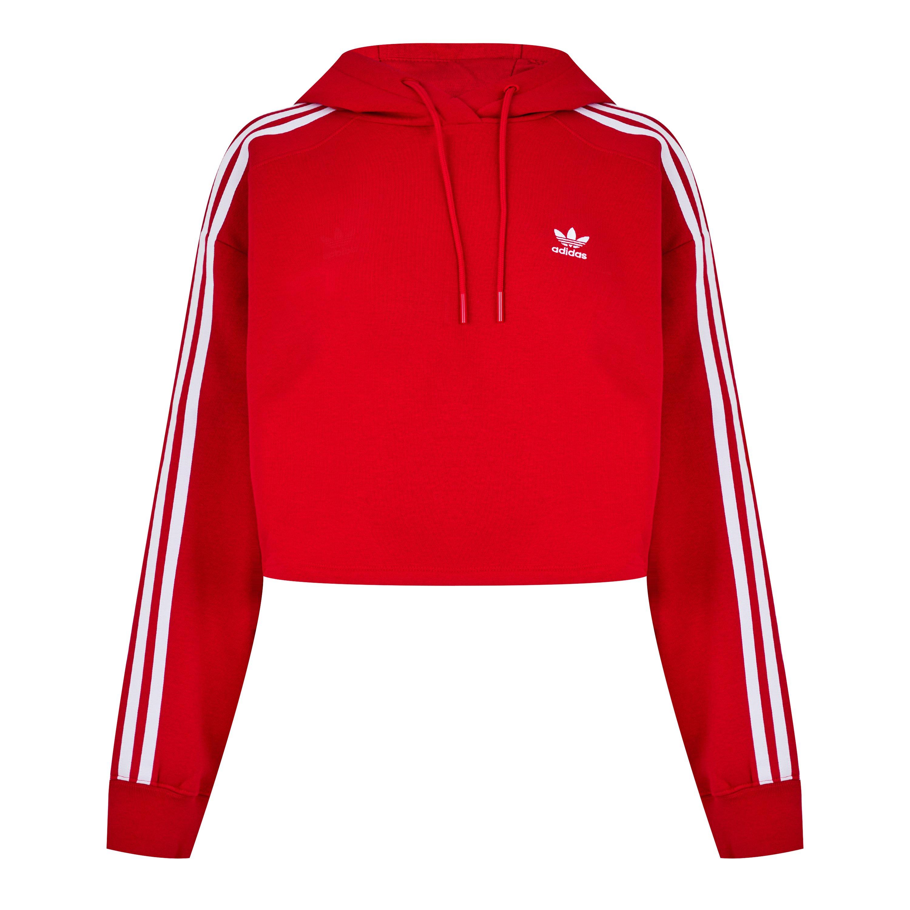 Red - adidas Originals - Women's Cropped Hoodie - 1