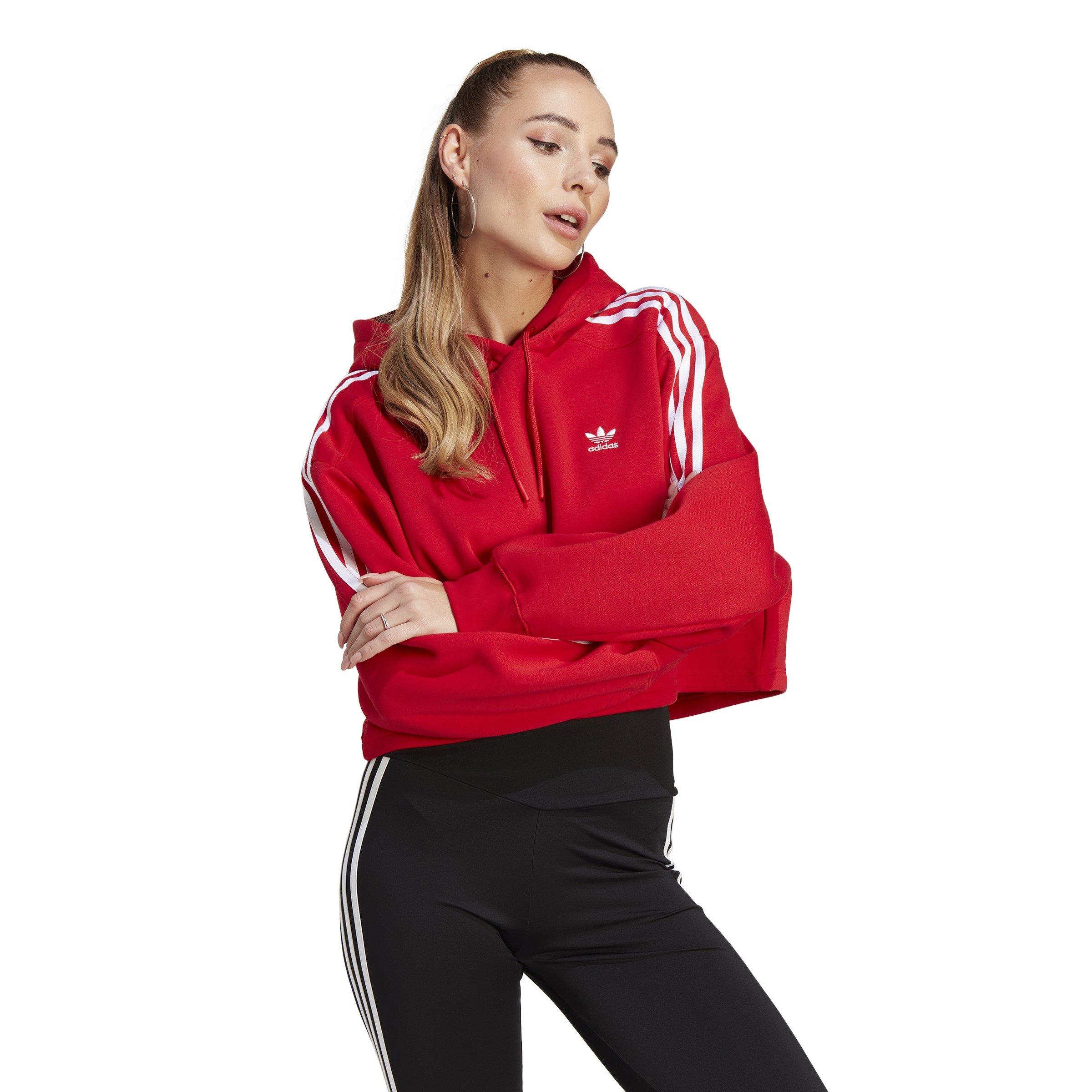 Red - adidas Originals - Women's Cropped Hoodie - 2